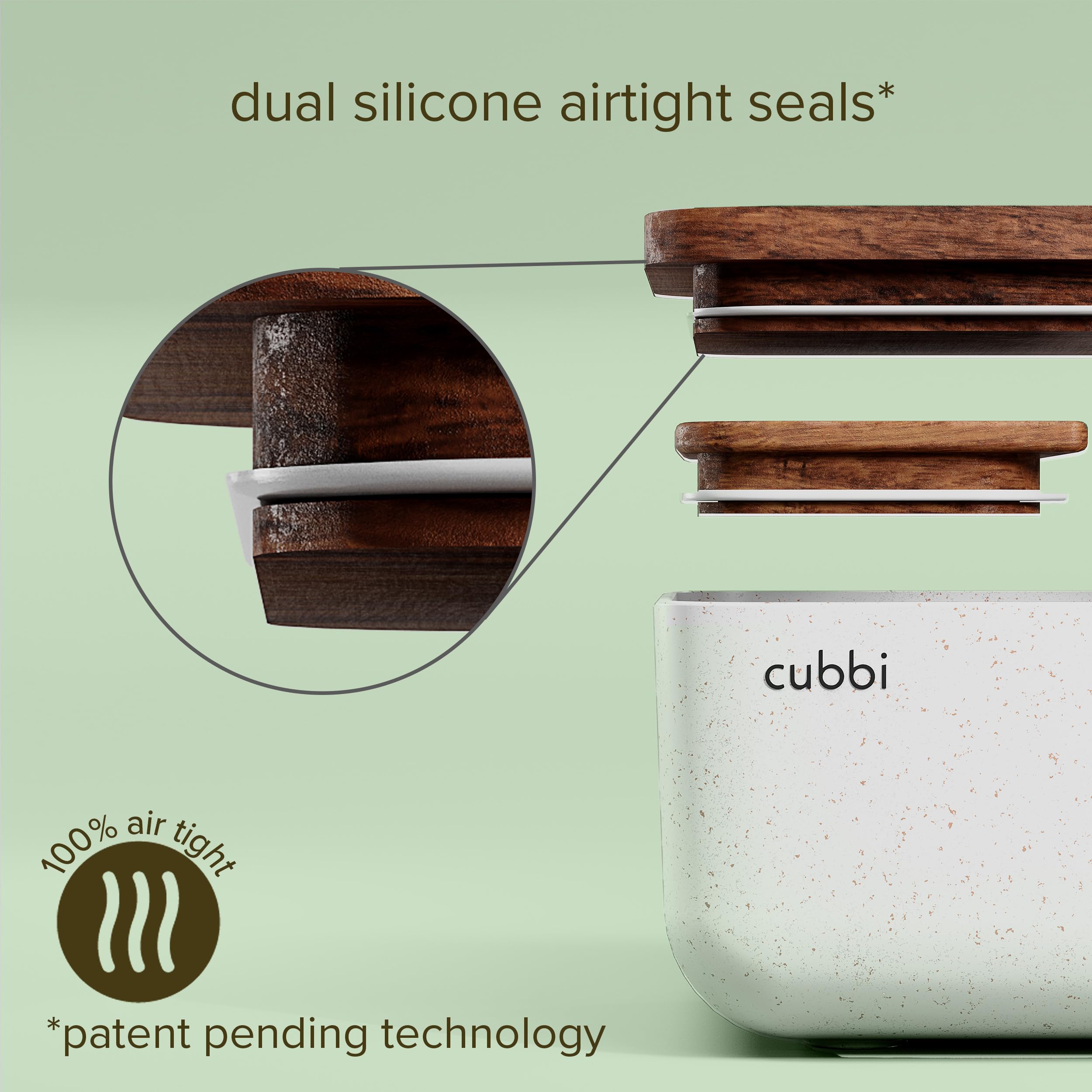 Cubbi - Airtight Box With Tray - Silicone Seals - 100% Air-Tight Storage Box With Accessories - White