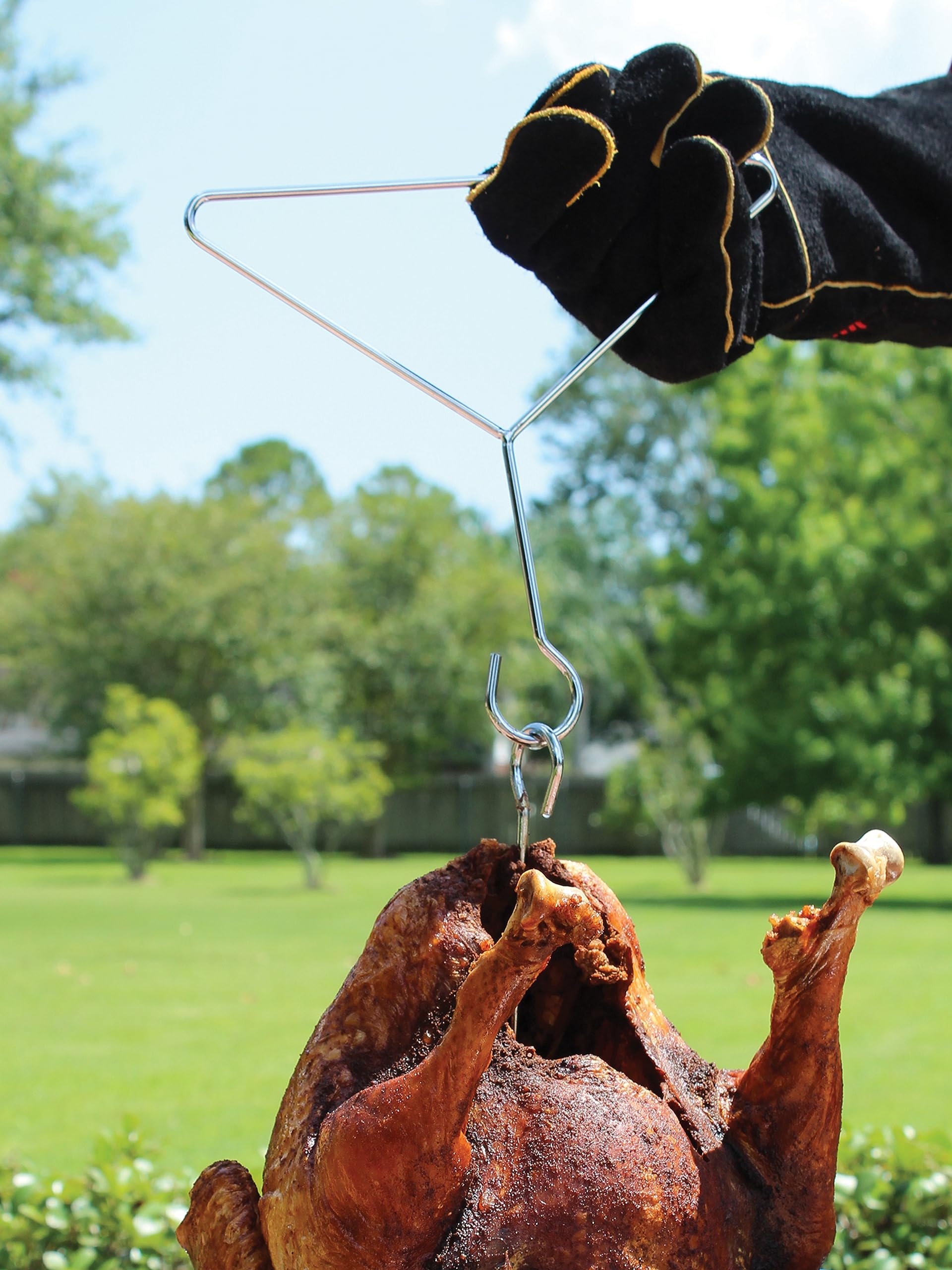 King Kooker Turkey Rack And Lifting Hook Kit. For Use With King Kooker Turkey Fryer Packages, Chrome