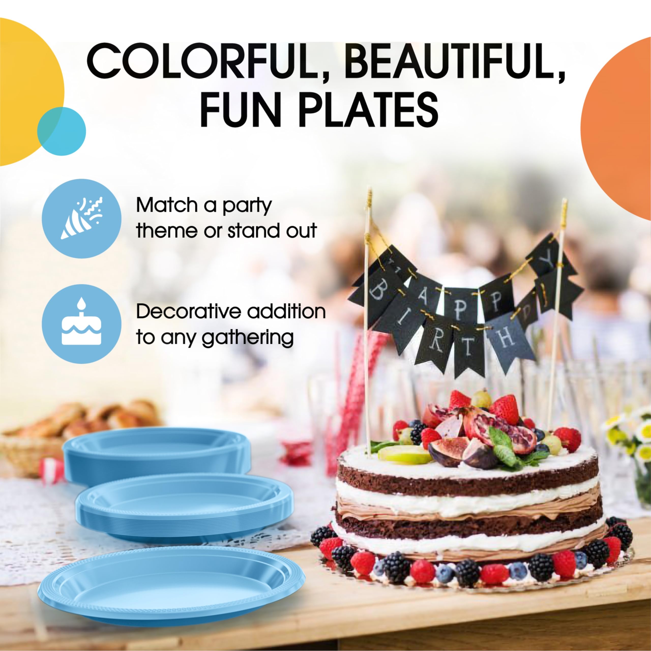 Exquisite Light Blue Plastic Plates For Party 10 Light Blue Disposable Plates For Party Supplies 50 Pcs Disposable Dinner Plat