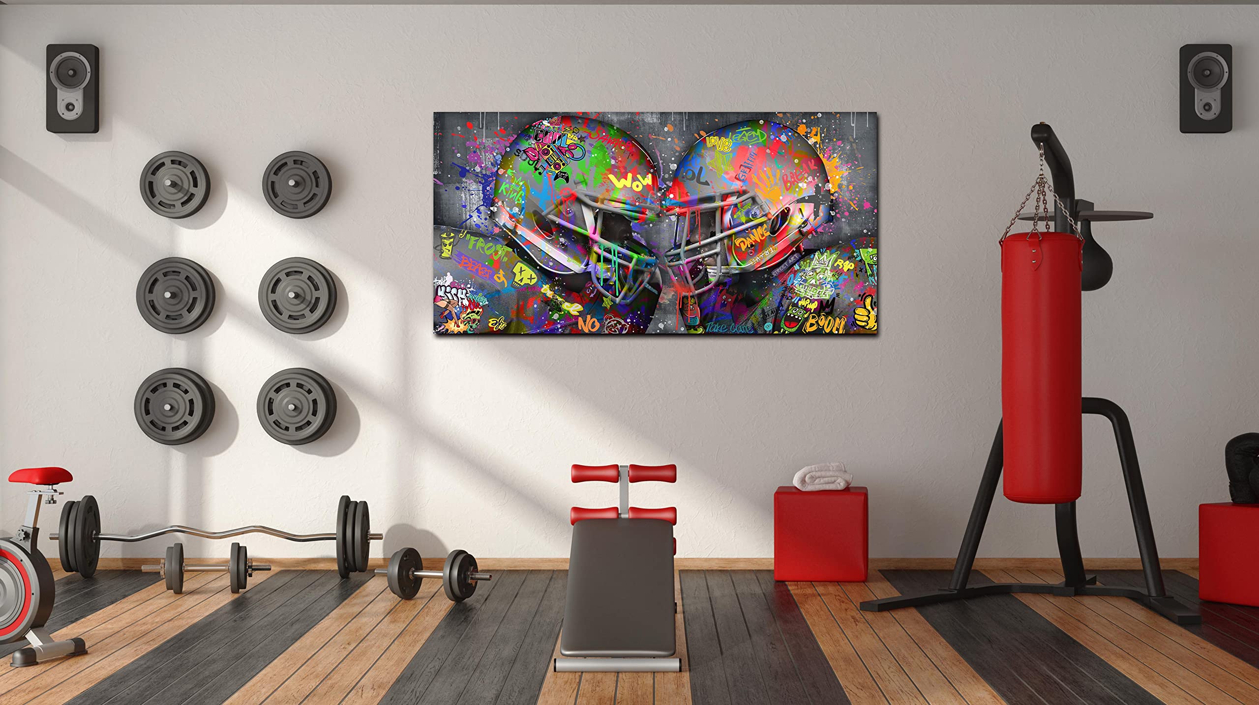 Sixttart American Football Posters Large Wall-Art For Living Room - Graffiti Rugby Ball Bedroom Decor For Teen Boys - Banksy Can