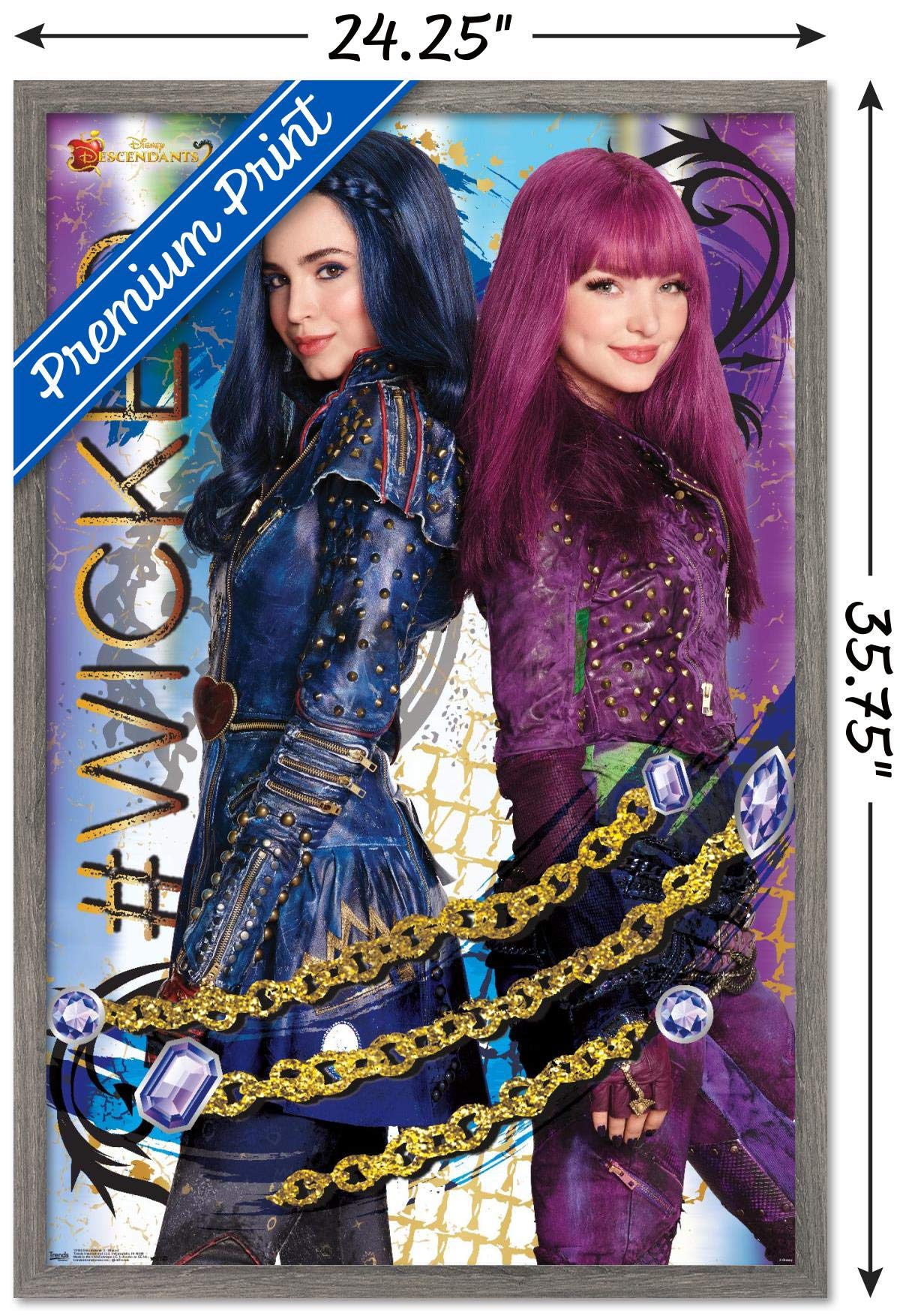Trends International Disney Descendants 2 - Wicked Wall Poster, 22.375'' X 34'', Barnwood Framed Version