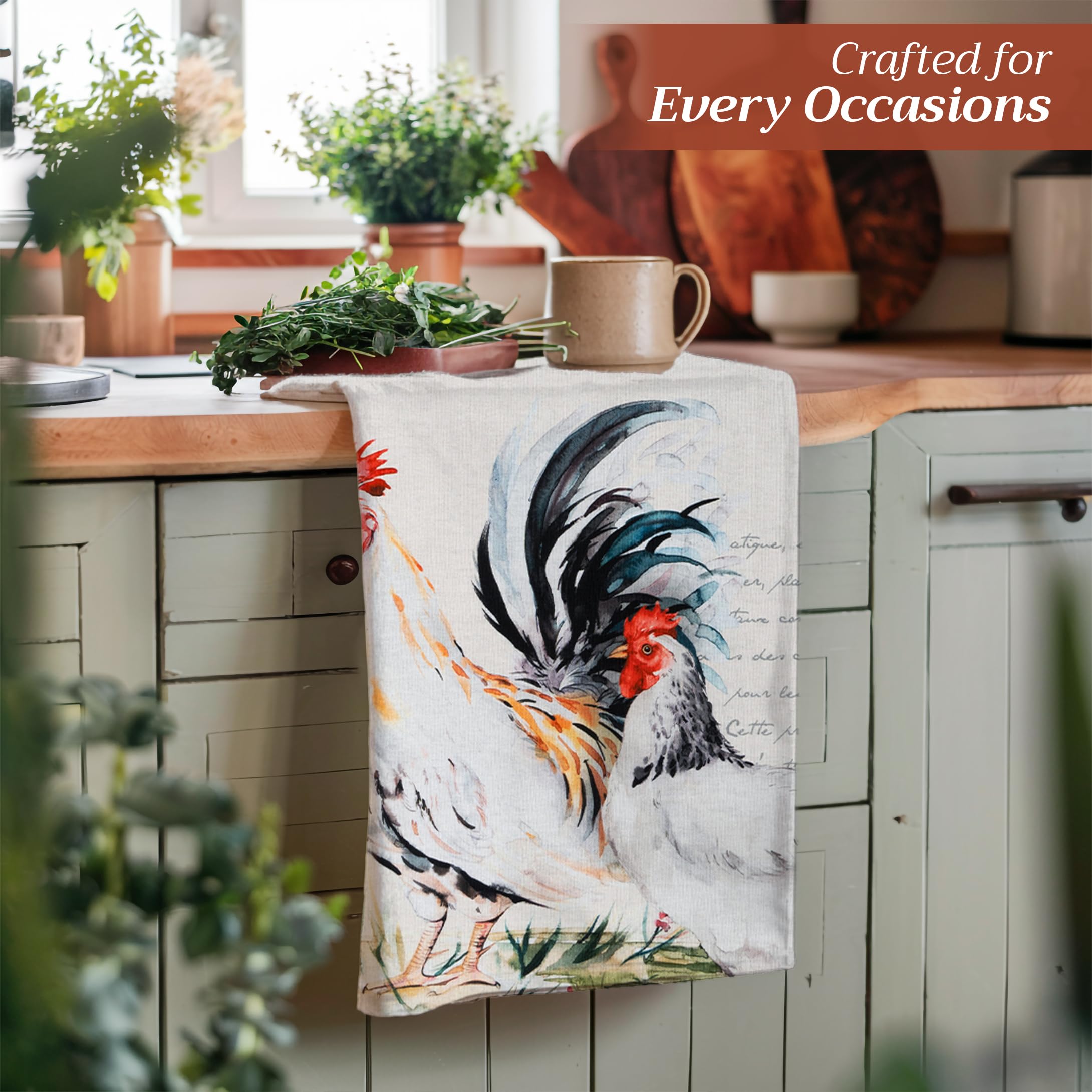 Maison D' Hermine Campagne 100% Cotton Set Of 2 Multi-Purpose Kitchen Towel Soft Absorbent Dish Towels | Tea Towels | Bar Towels