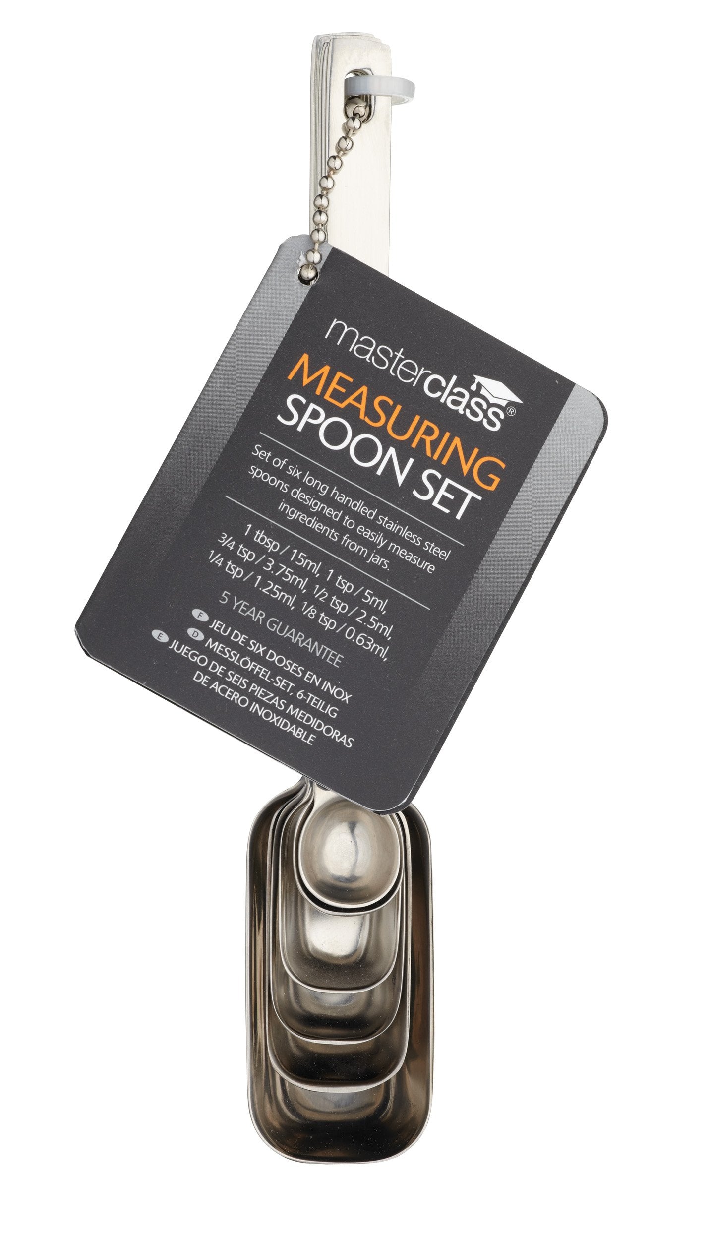 Master Class Masterclass 6-In-1 Milliliter Rectangular Measuring Spoon, Stainless Steel