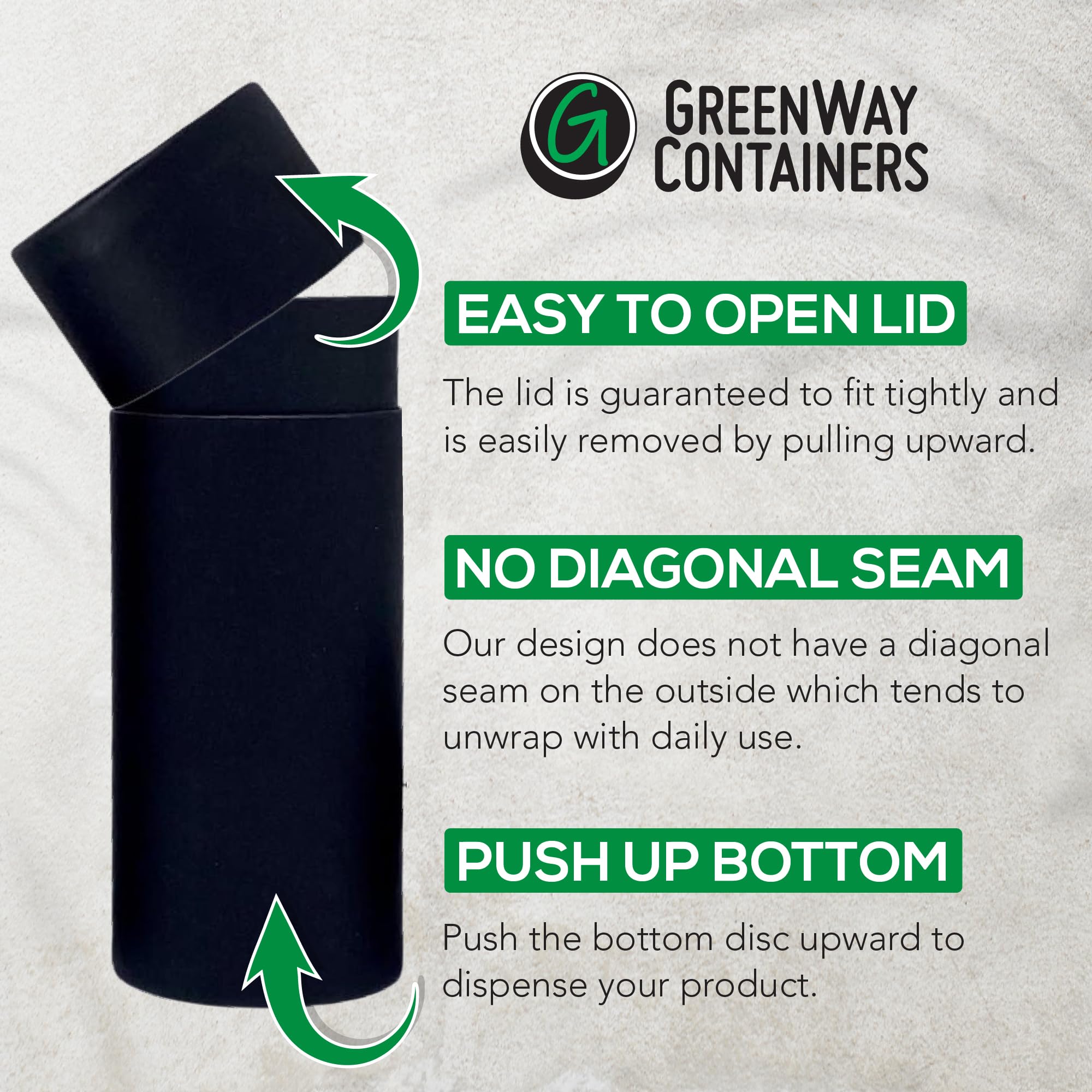Greenway 2.5Oz / 70G Kraft Paperboard Deodorant Tubes With Lids - 6 Pack Solid Perfume Tubes Refillable Diy Cosmetic Containers
