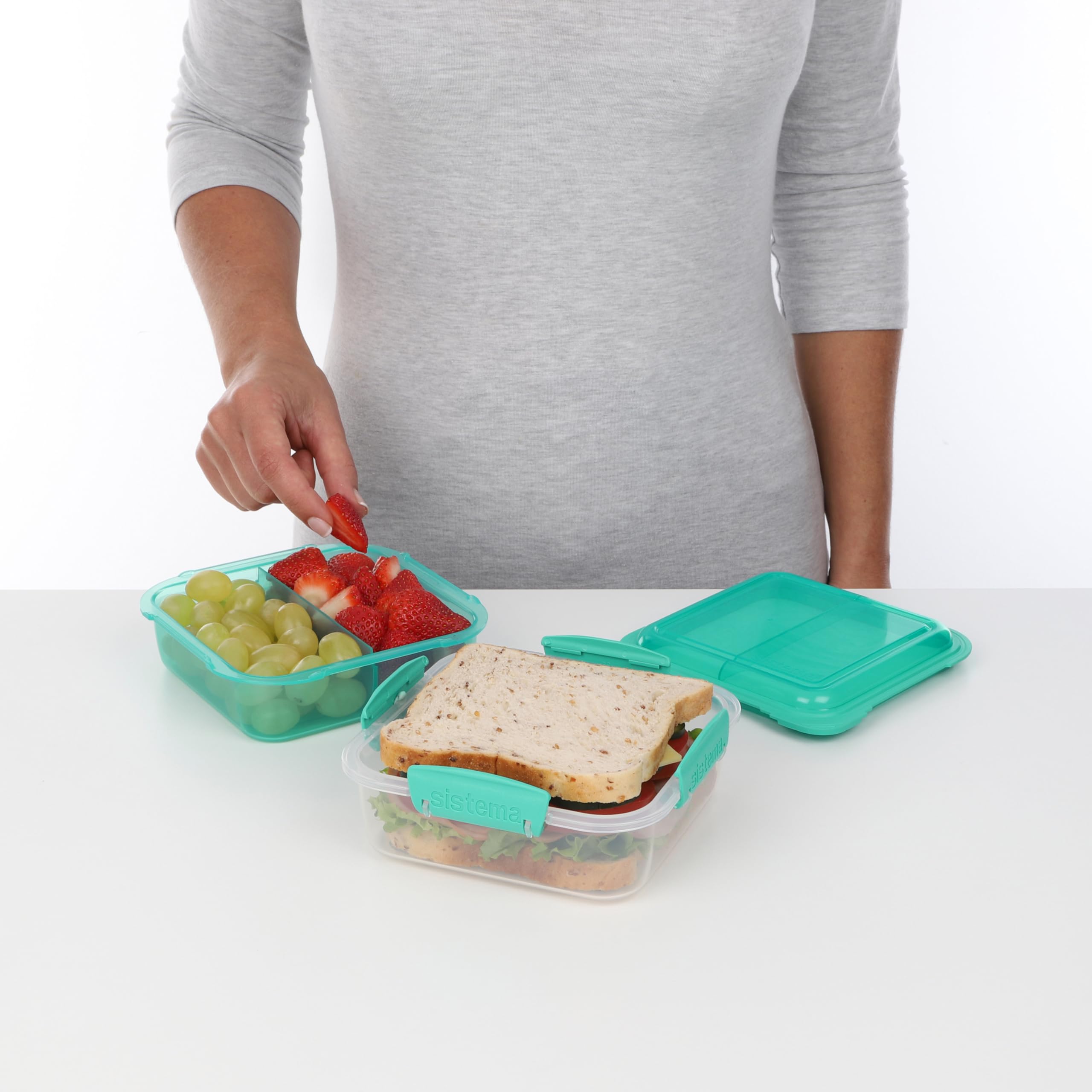 Sistema 124L Lunch Stack Square to go Assorted colours  Polypropylene  124 Litre