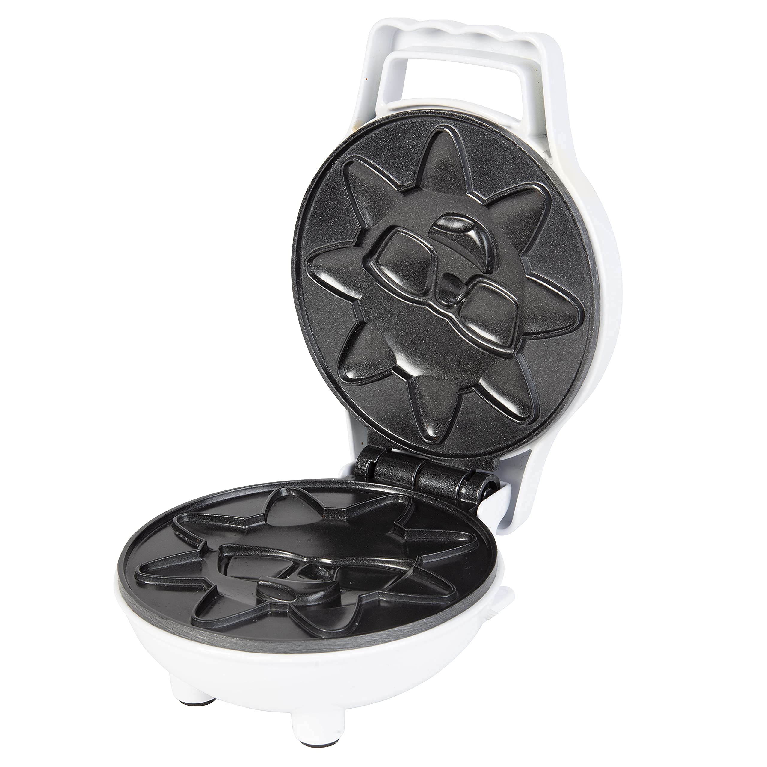 Rise & Shine Mini Sun Waffle Maker - Personal-Sized 4'' Sunshine Smile Individual Waffles For Kids, Adults- Cute Non-Stick Elect