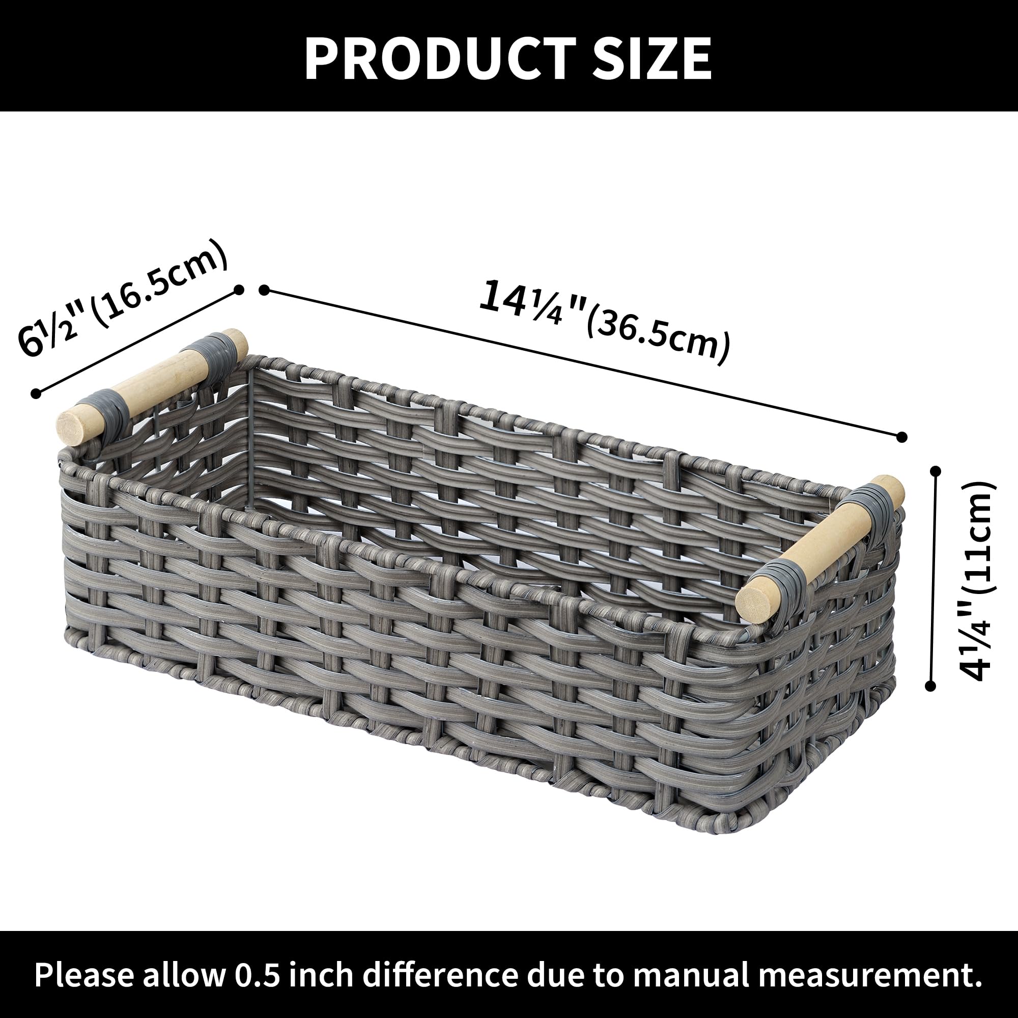 Granny Says Wicker Baskets For Storage, Wicker Baskets For Shelves, Toilet Basket Tank Topper, Waterproof Toilet Tank Basket, To