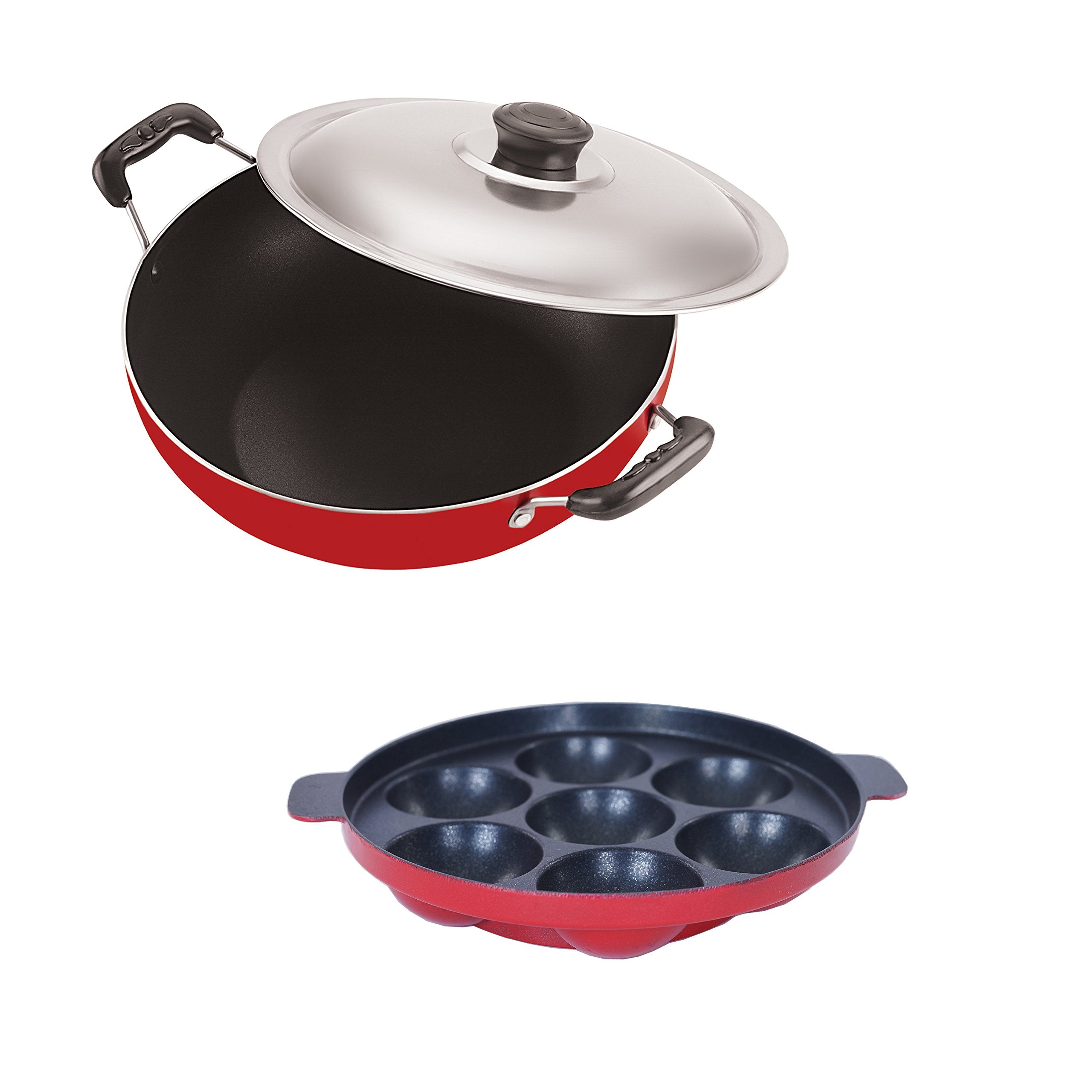 Nirlon NonStick Coated Chemical Free Aluminium Kitchenware Set, 2.6Mm_Dkd(B)_Ap(7)