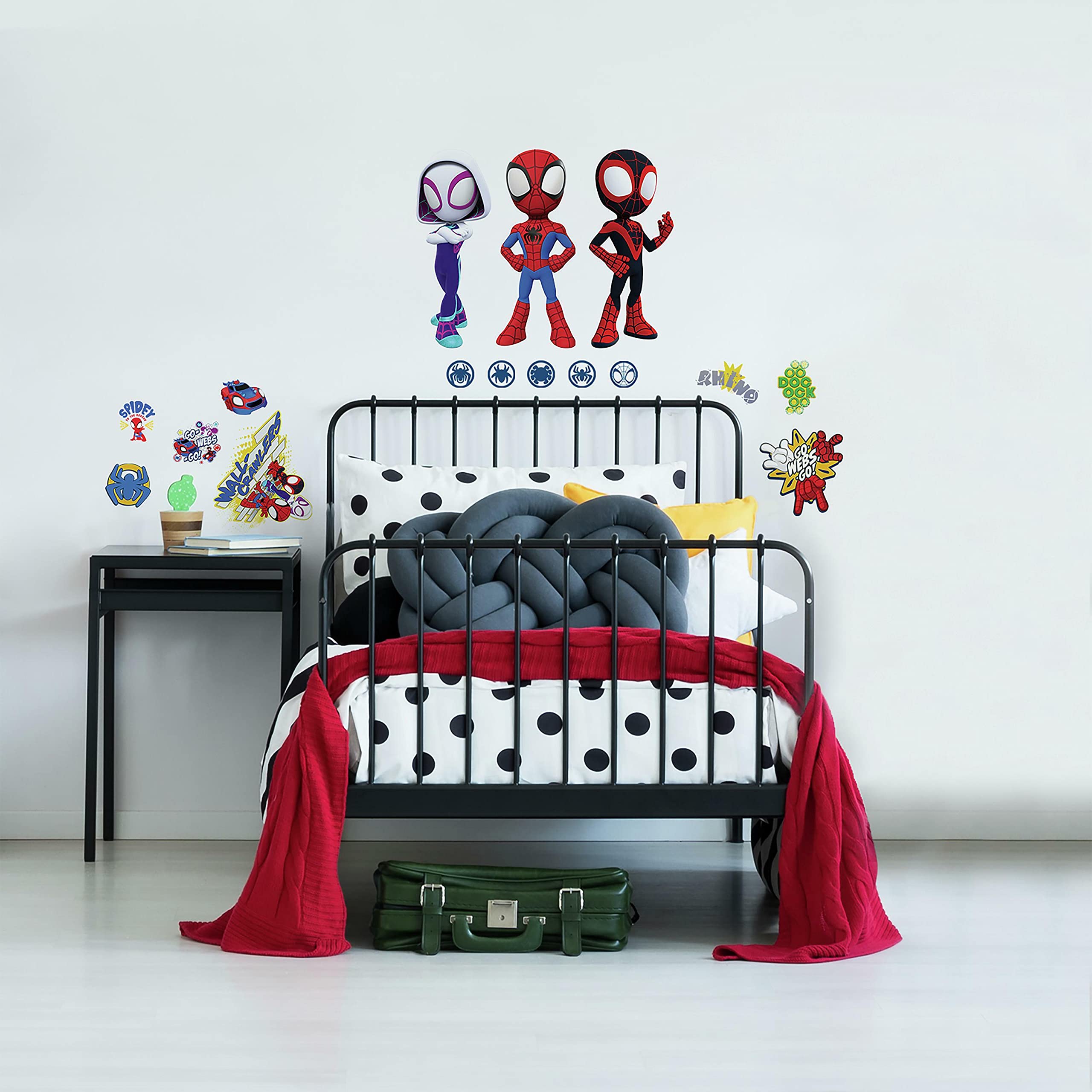 Roommates Rmk4925Scs Spidey And His Amazing Friends Peel And Stick Wall Decals, Red, Yellow, Blue, Green, Orange, Purple