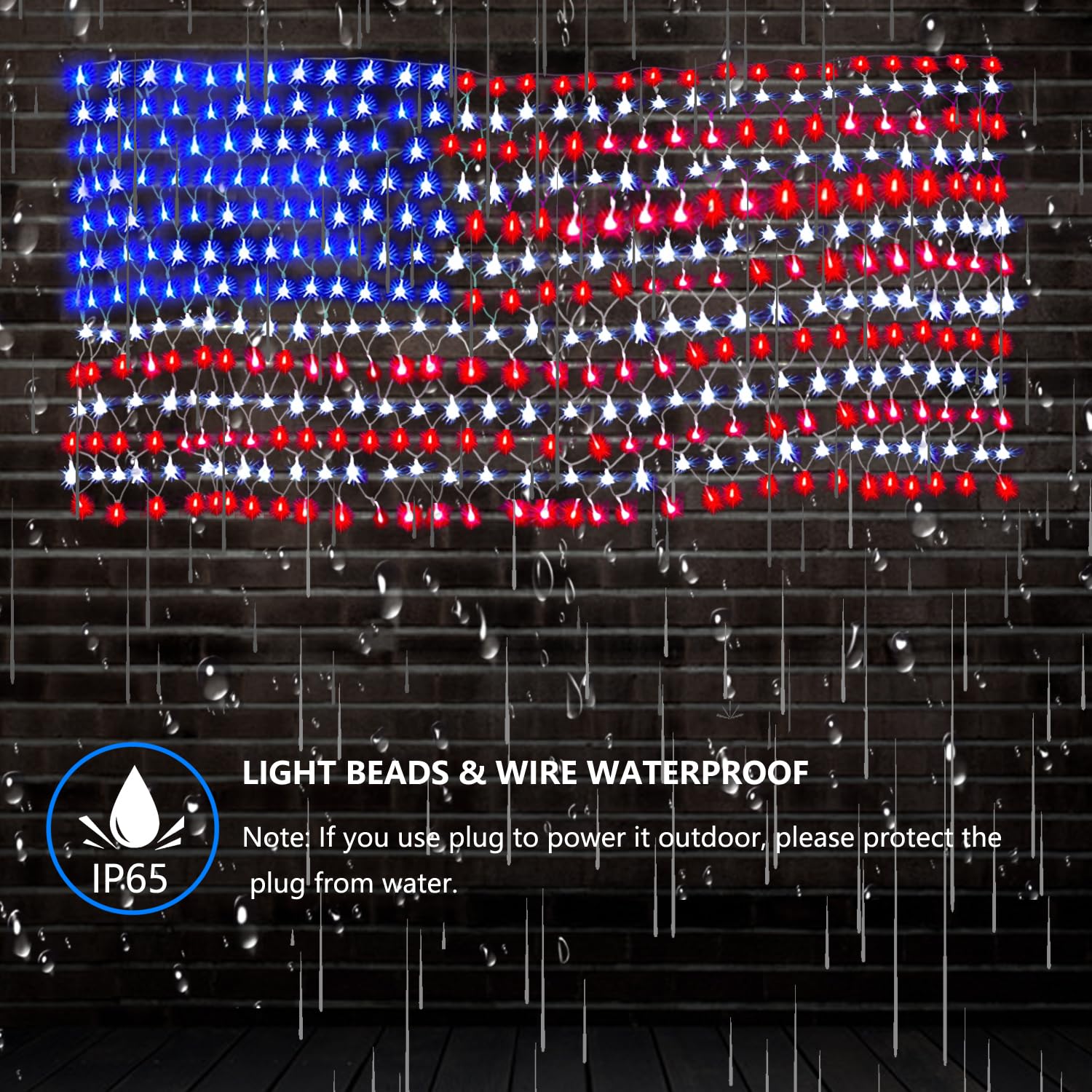 American LED Flag Net Lights - 420 LED 4th of July Decorations Outdoor Lighted Flag String Lights of The United States for Memor