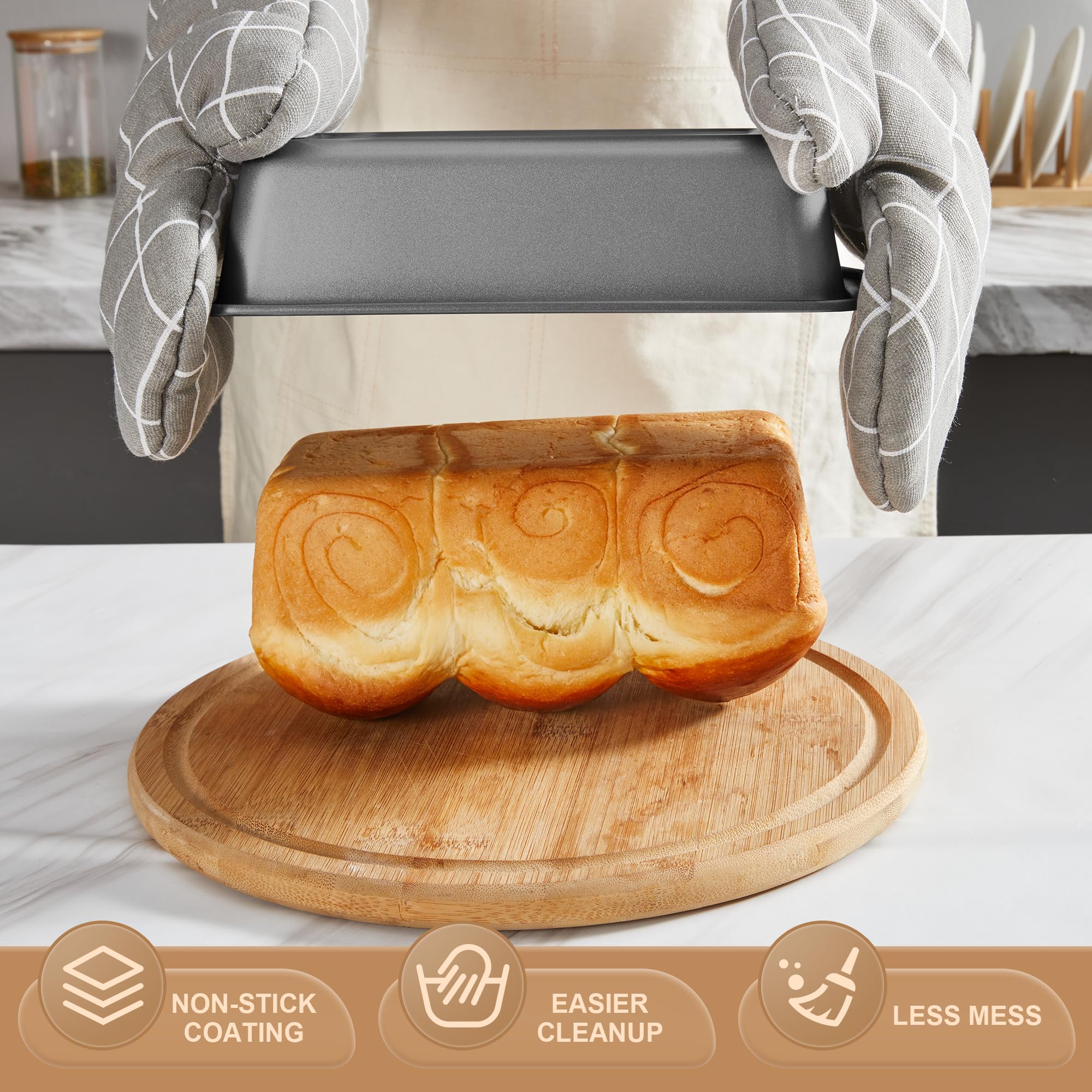 Hongbake Bakeware Sets, Baking Pans Set, Nonstick Oven Pan For Kitchen With Wider Grips, 10 Pieces Including Rack, Cookie Sheet,