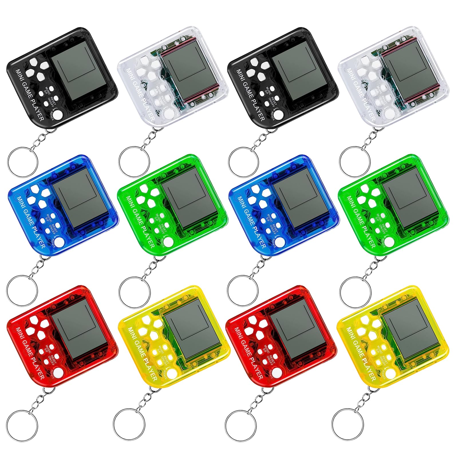Djmumu 12Pcs Mini Games Party Favors Keychains For Kids Video Game Party Favors Video Game Keychains For Backpack Birthday Schoo