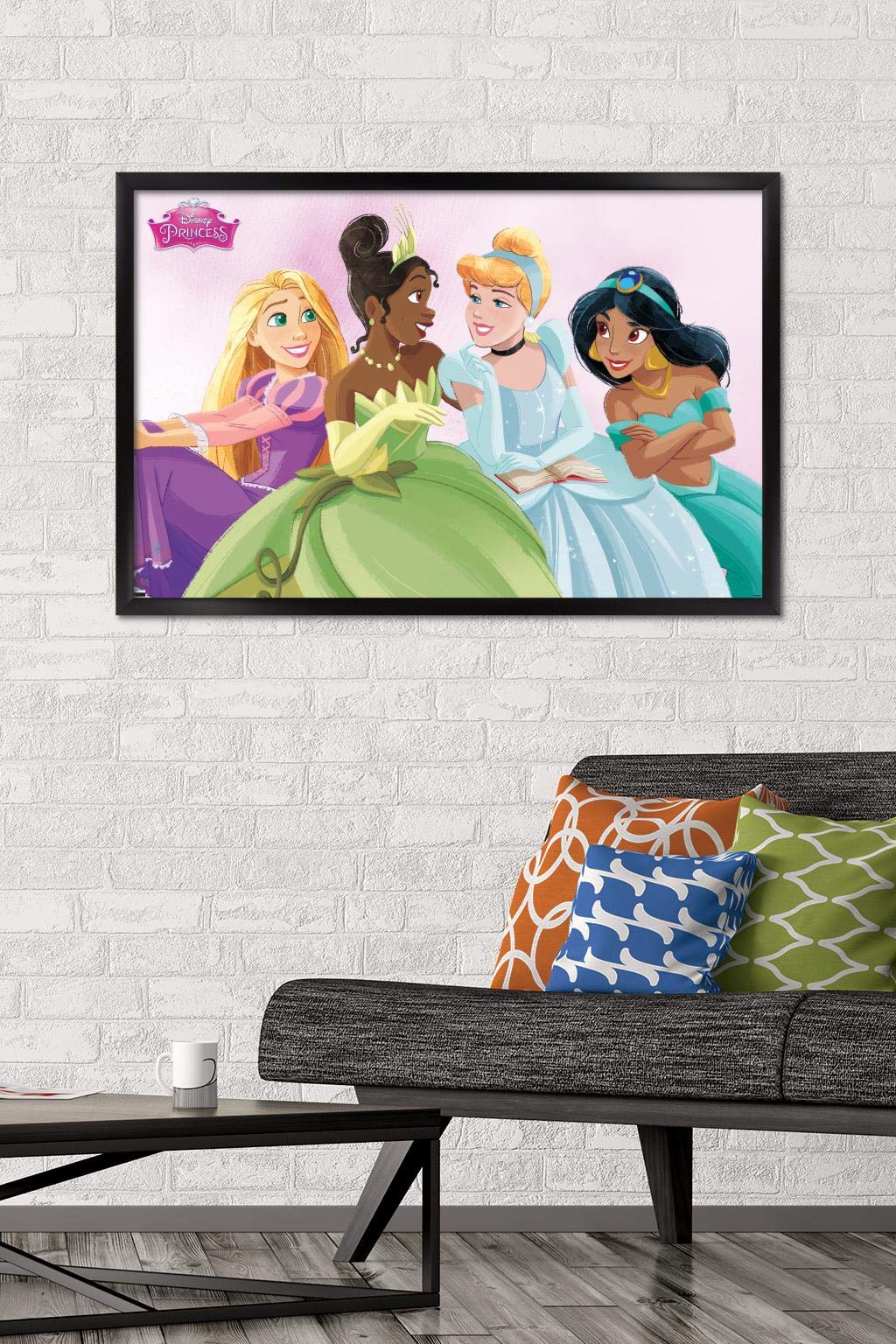 Trends International Disney Ultimate Princess Celebration-Group Wall Poster, 22.375'' X 34'', Black Framed Version