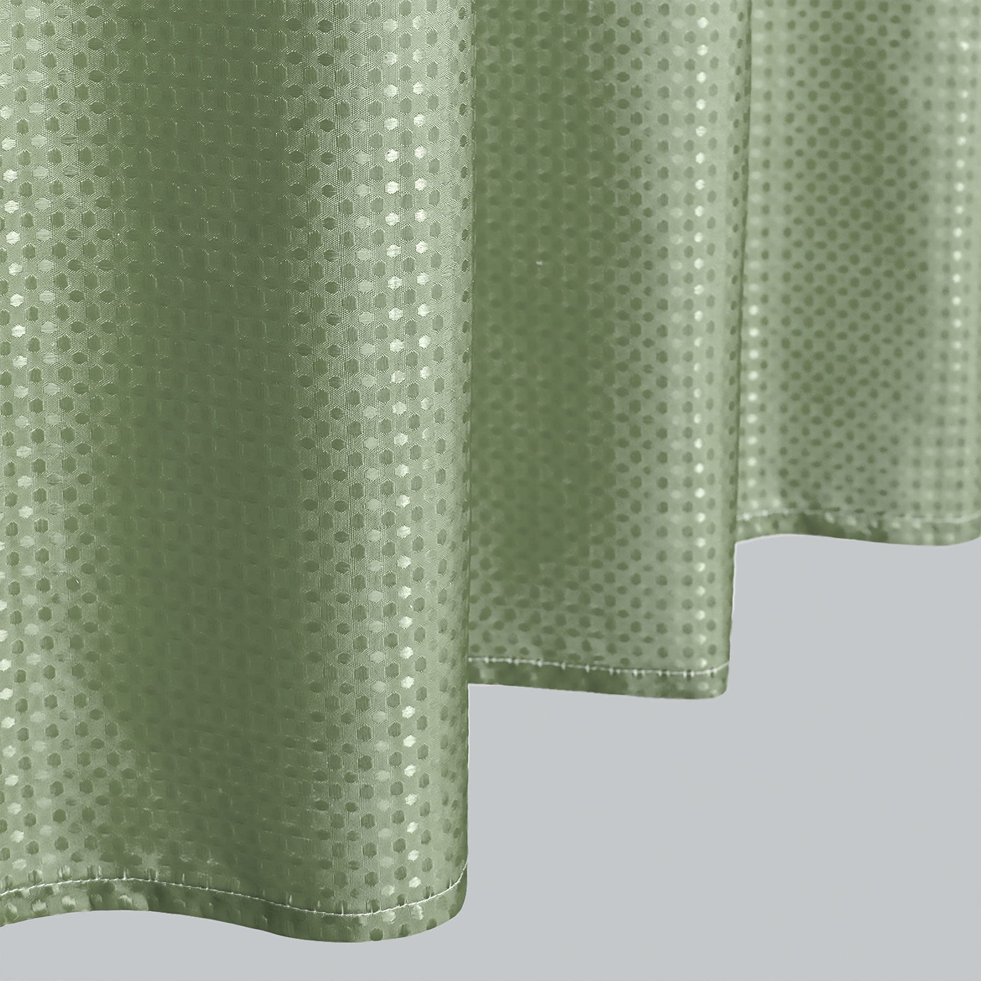 Mrs.Naturall Sage Green Boho Shower Curtains for Bathroom Ombre Waterproof Liner Bath Decor Textured Fabric Shower Curtain Sets with Hooks Machine Washable 70 x 72 inch Long