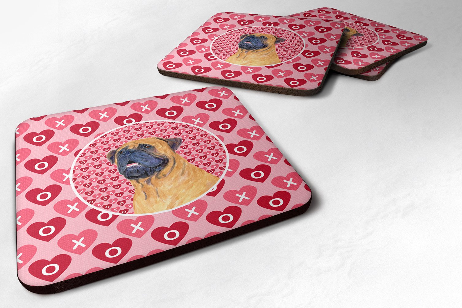 Carolines Treasures Mastiff Foam Coasters (Set of 4), 3.5 H x 3.5 W, Multicolor