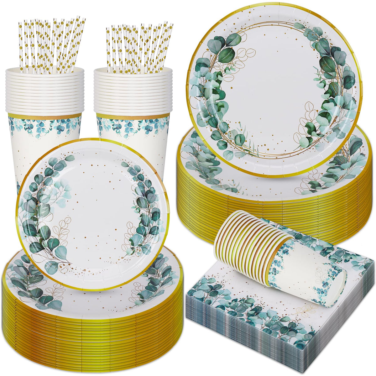 200Pcs Iridescent Party Decorations Supplies, Paper Plates And Napkins Set, Iridescent Party Tableware Set For Mermaid Unicorn B