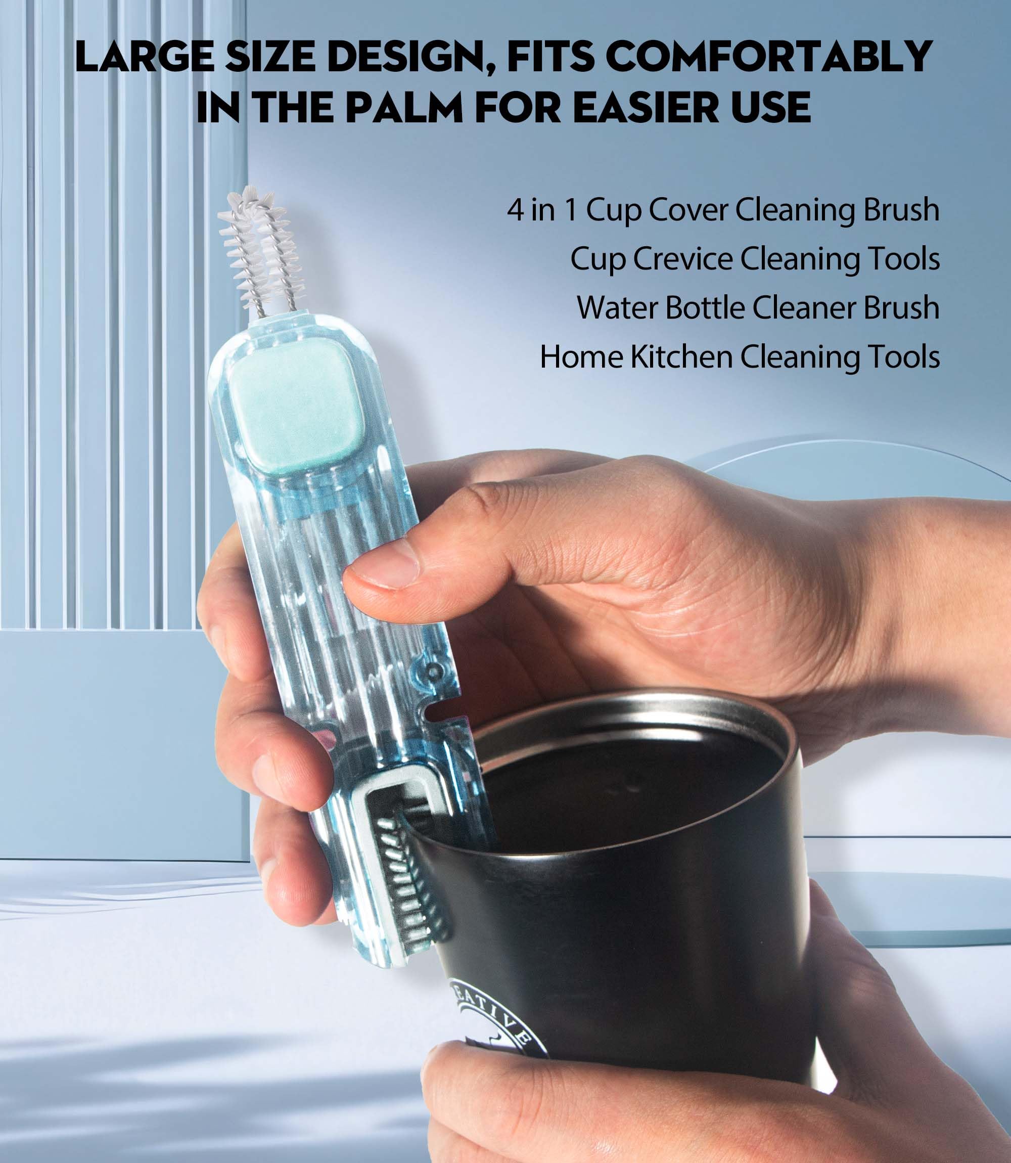 Vidonio 4 In 1 Cup Lid Gap Cleaning Brush, Multifunctional Insulation Bottle Cleaning Tools, Mutipurpose Tiny Silicone Cup Holde