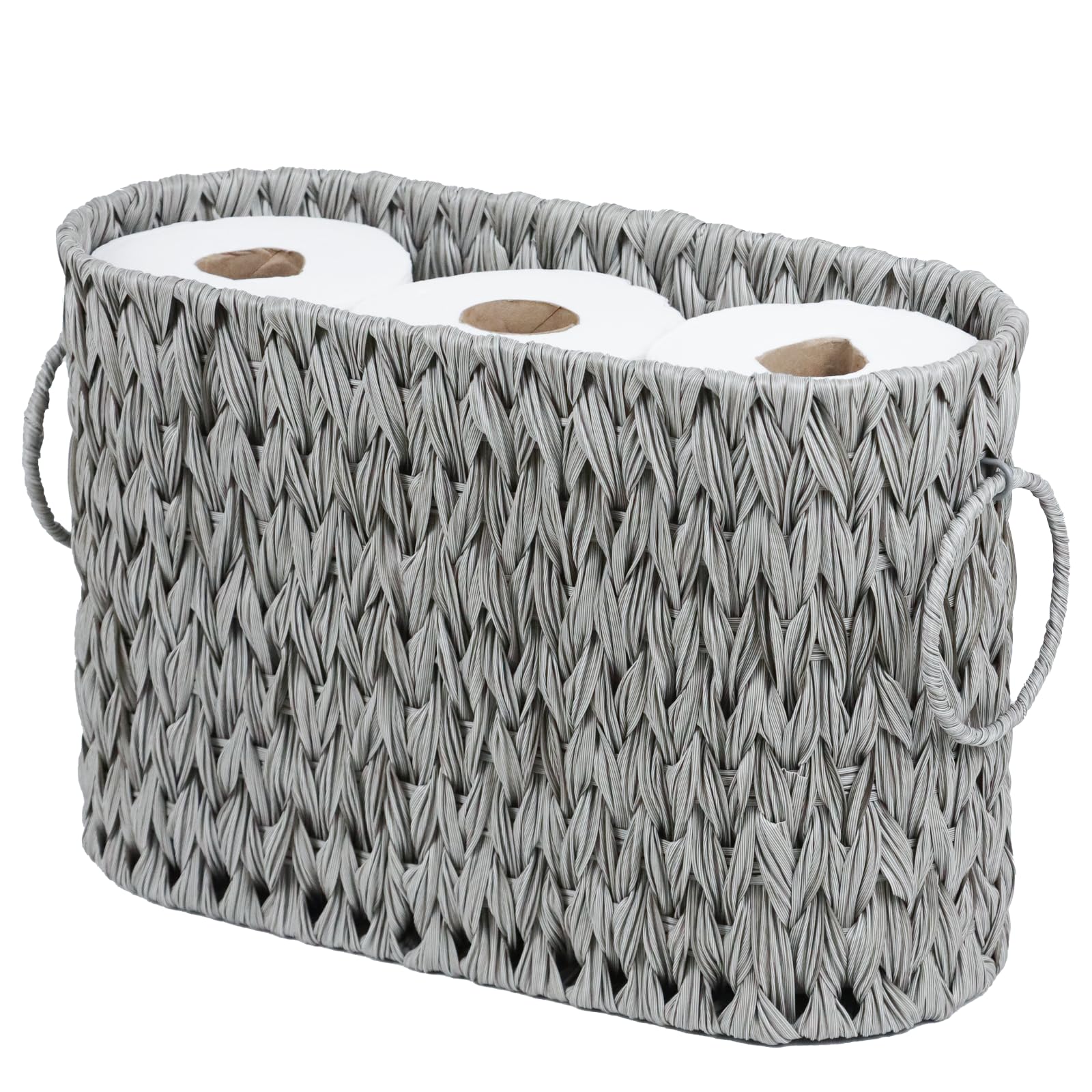ORDELITE Toilet Paper Storage - Waterproof Wicker Basket for Bathroom, Holds 6 Rolls