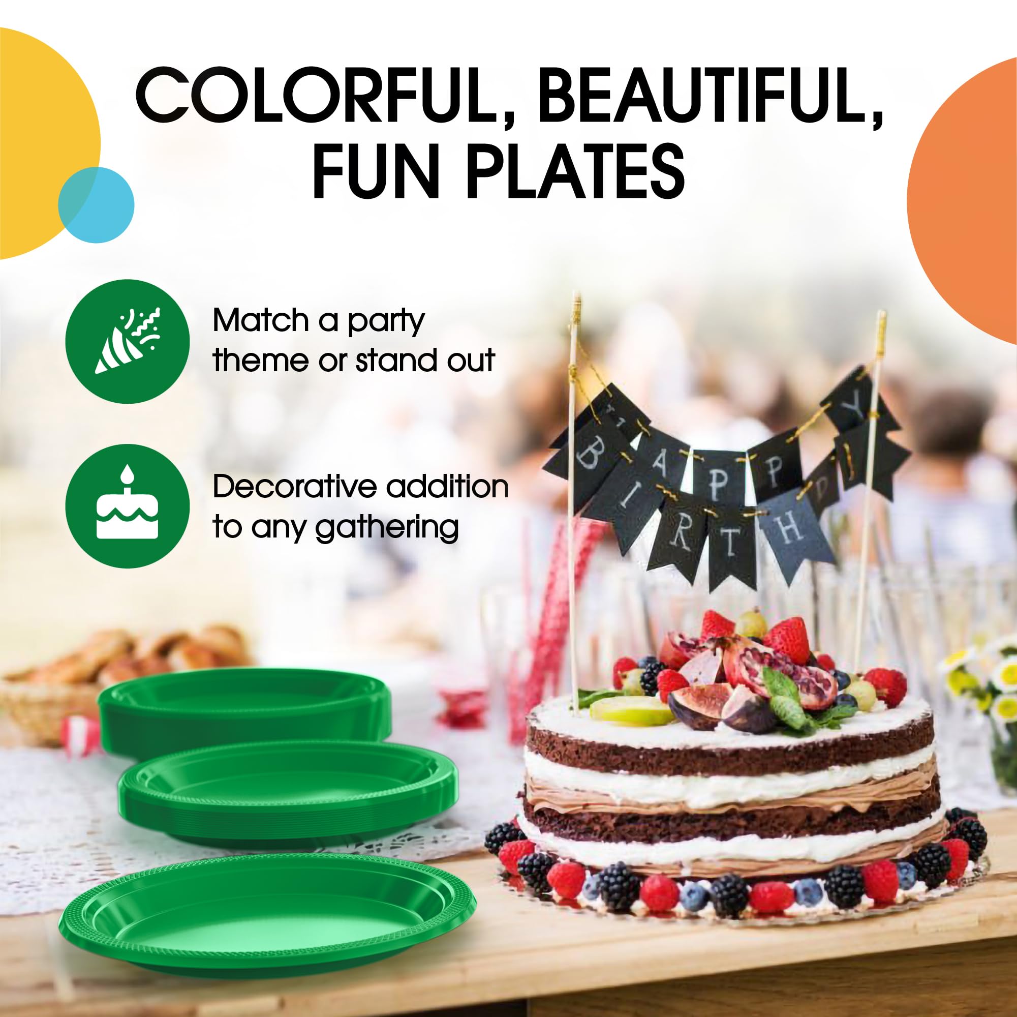 Exquisite Emerald Green Plastic Plates For Party 7 Emerald Green Disposable Plates For Party Supplies 100 Pcs Disposable Dinne