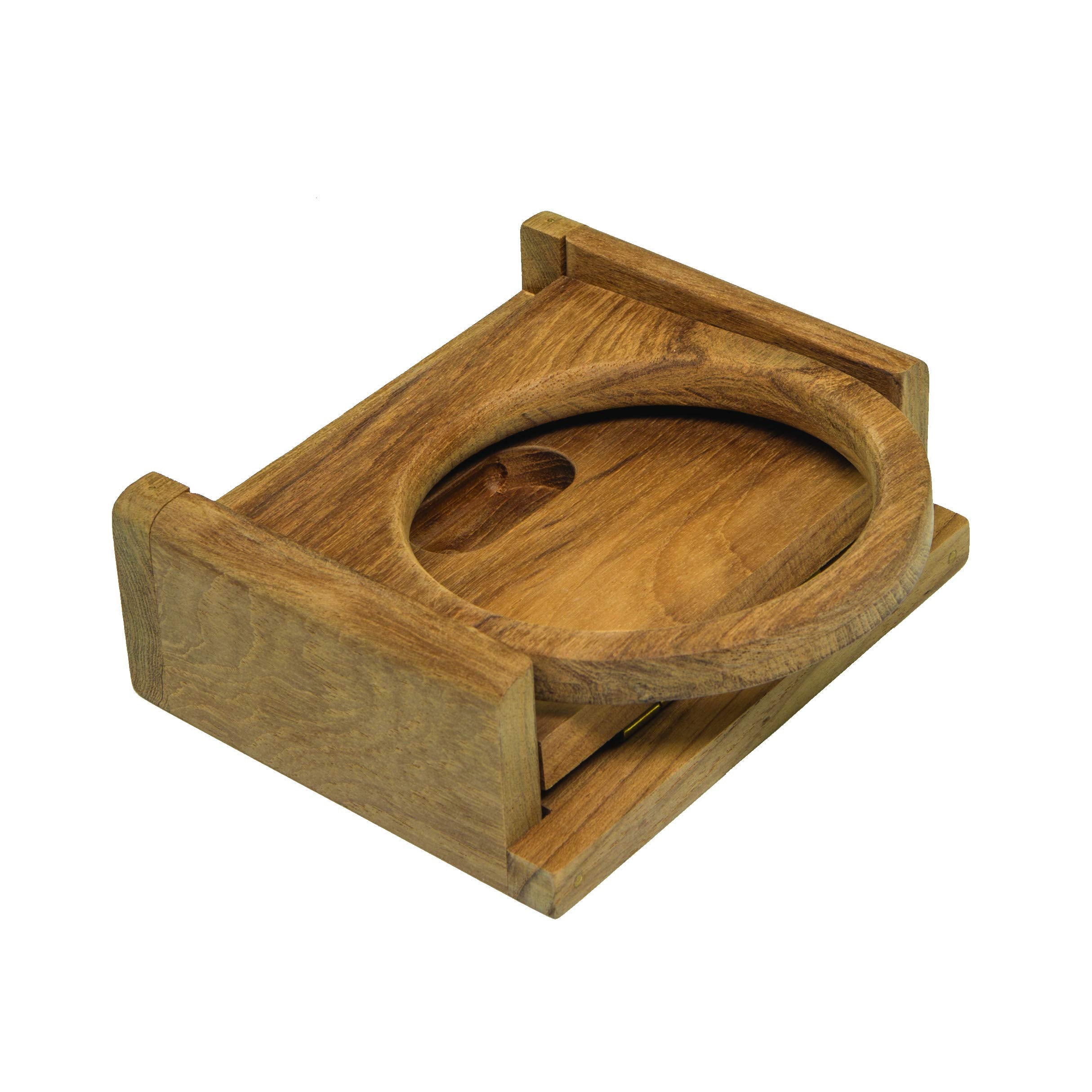 Whitecap 62602 Teak Folding Insulated Drink Holder Brown