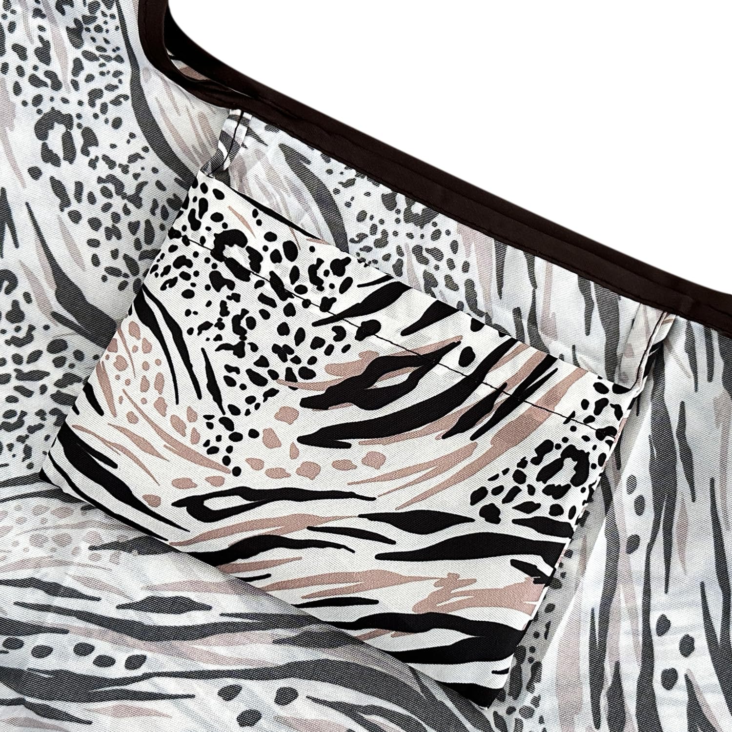 Allydrew Large & Small Foldable Tote Nylon Reusable Grocery Bags, Set Of 2, Nature