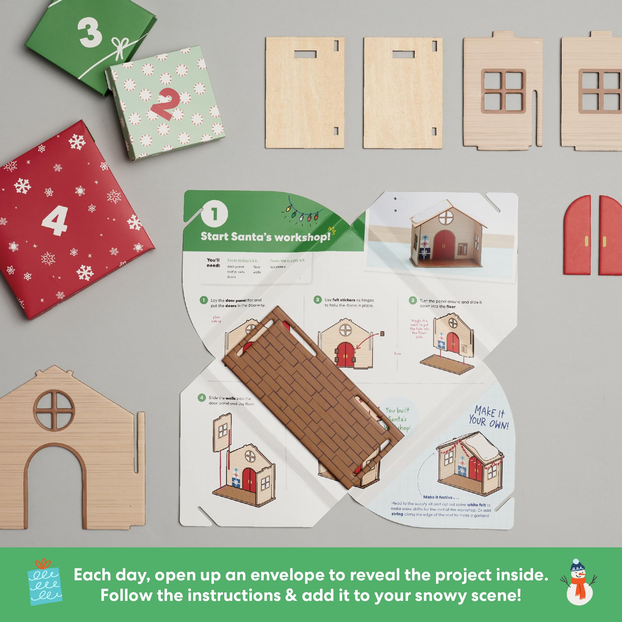 KiwiCo Santas Railroad Train Advent Calendar for Kids 5+ | Countdown to Christmas with 24 Days of Buildable Toy Train Set | Adve