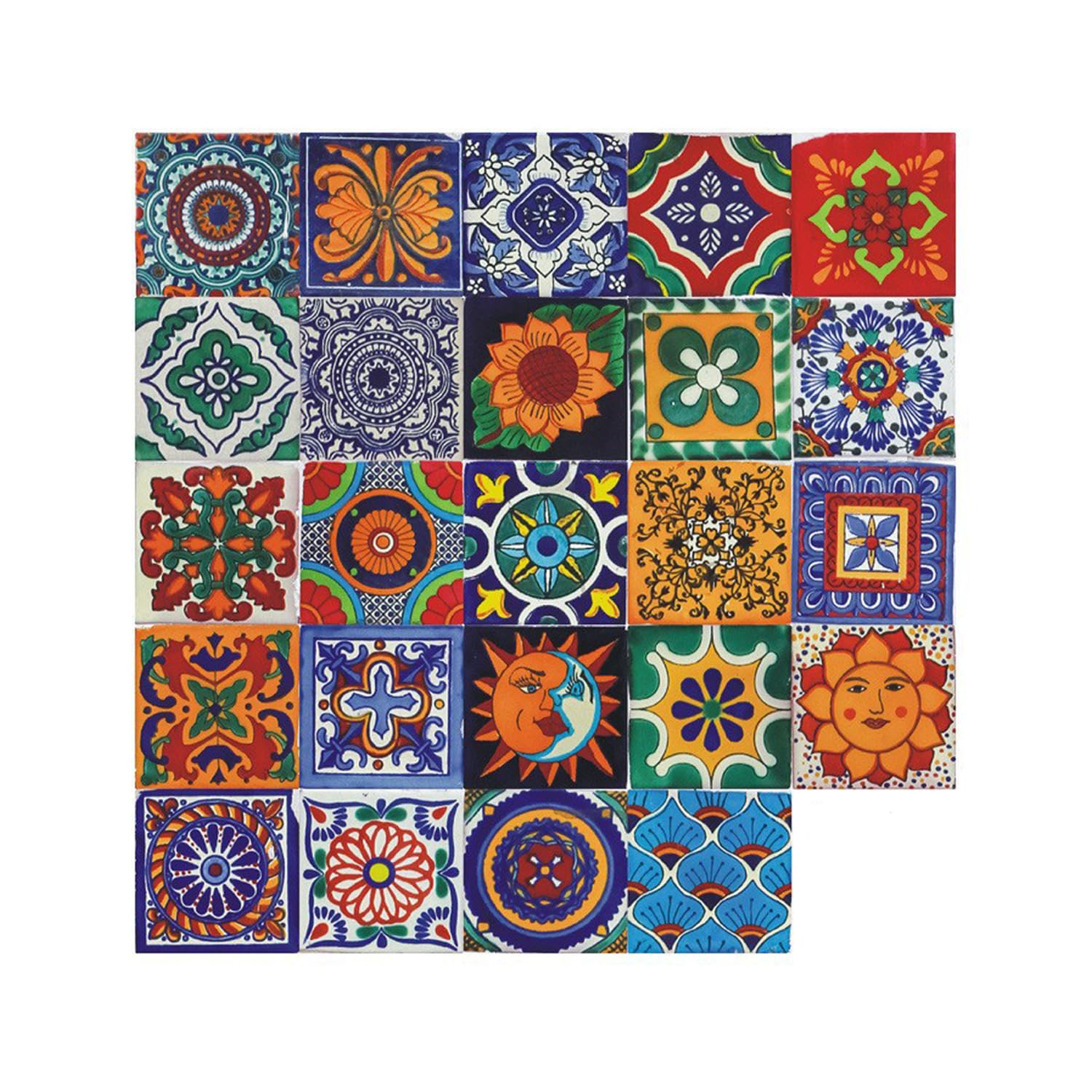 24Pcs Tile Stickers 6X6 Inch Bohemian Style Tile Stickers, Peel And Stick Tile Stickers Detachable Diy Wall Decals, Tile Wallpap