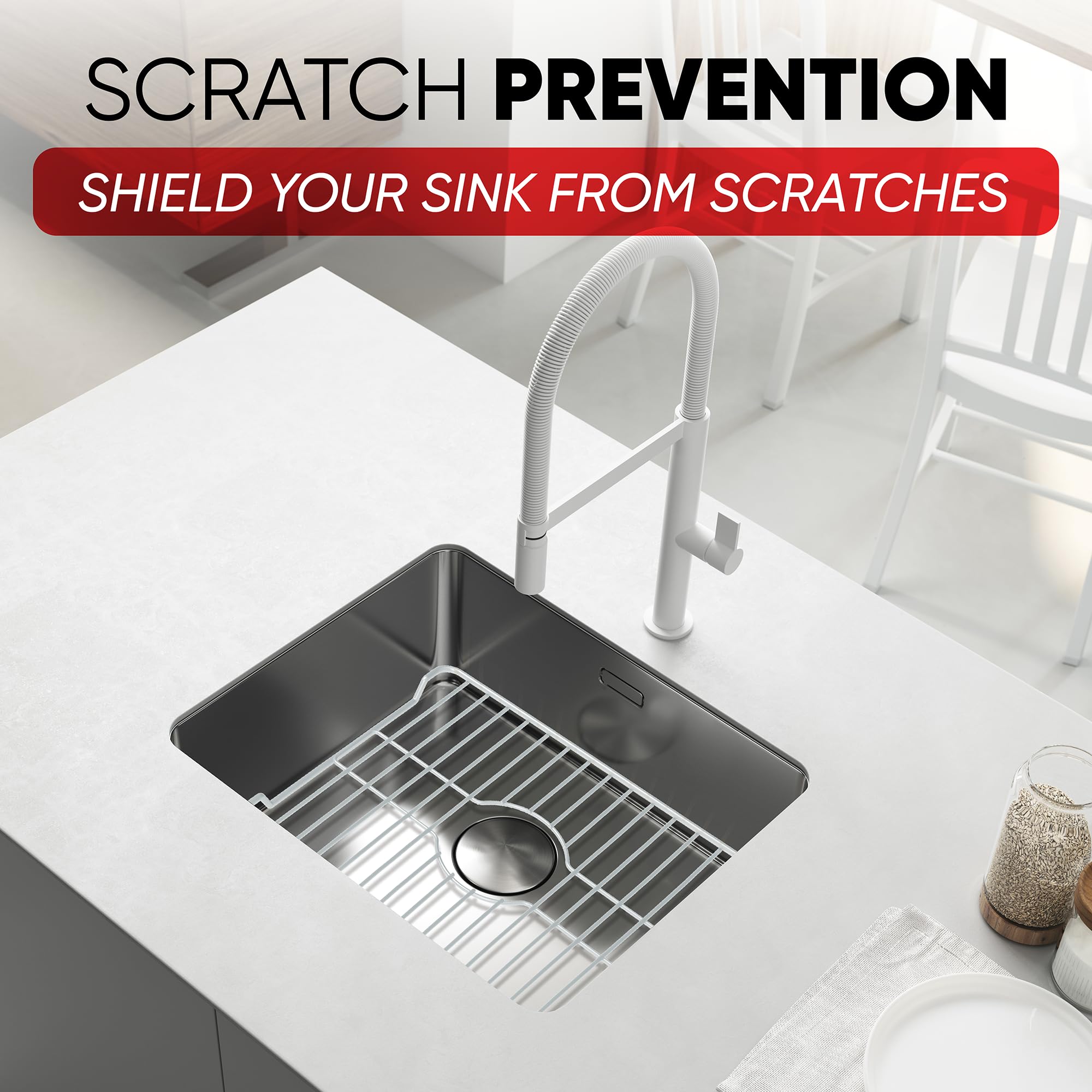 Better Houseware Small White Sink Protector, 12 x 10.25 x 1 inches, Model 1485/W, Durable Design for Kitchen & Home Use