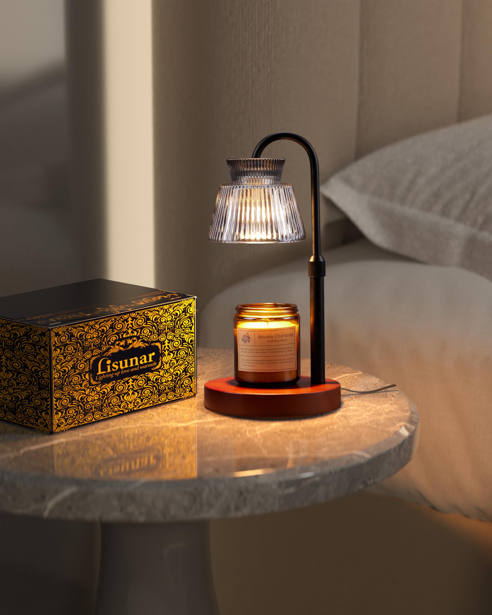LISUNAR Candle Warmer Lamp with Timer &Dimmable Wax Melt Warmer for Scented Jar Candles, 2 Bulbs,Birthday Gifts for Women House