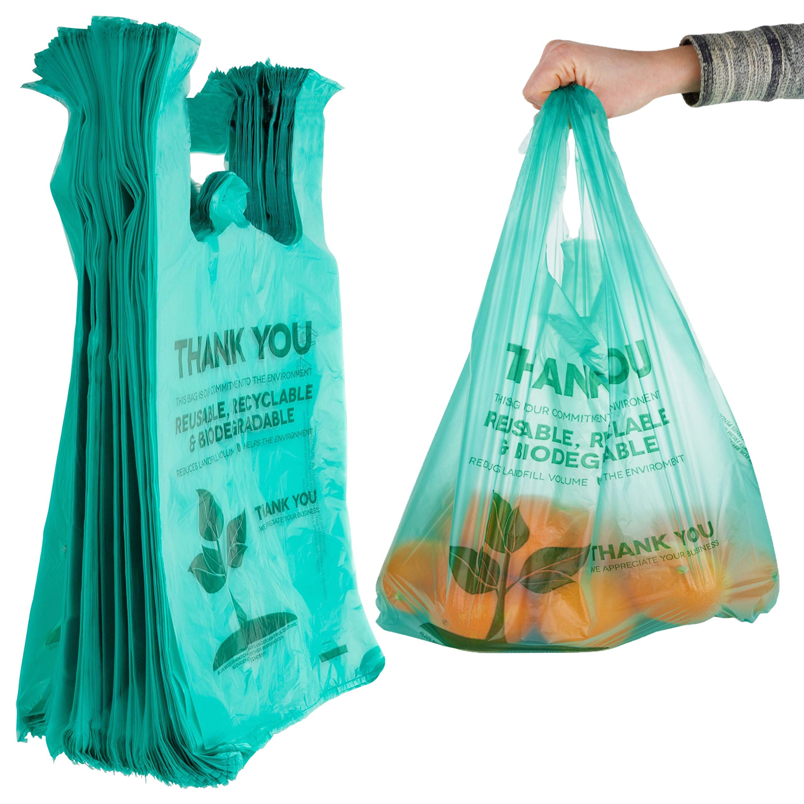 Stock Your Home Eco Grocery Bags (500 Count) Grocery Bags  Reusable Supermarket Thank You Shopping Bags, Recyclable T Shirt Bag