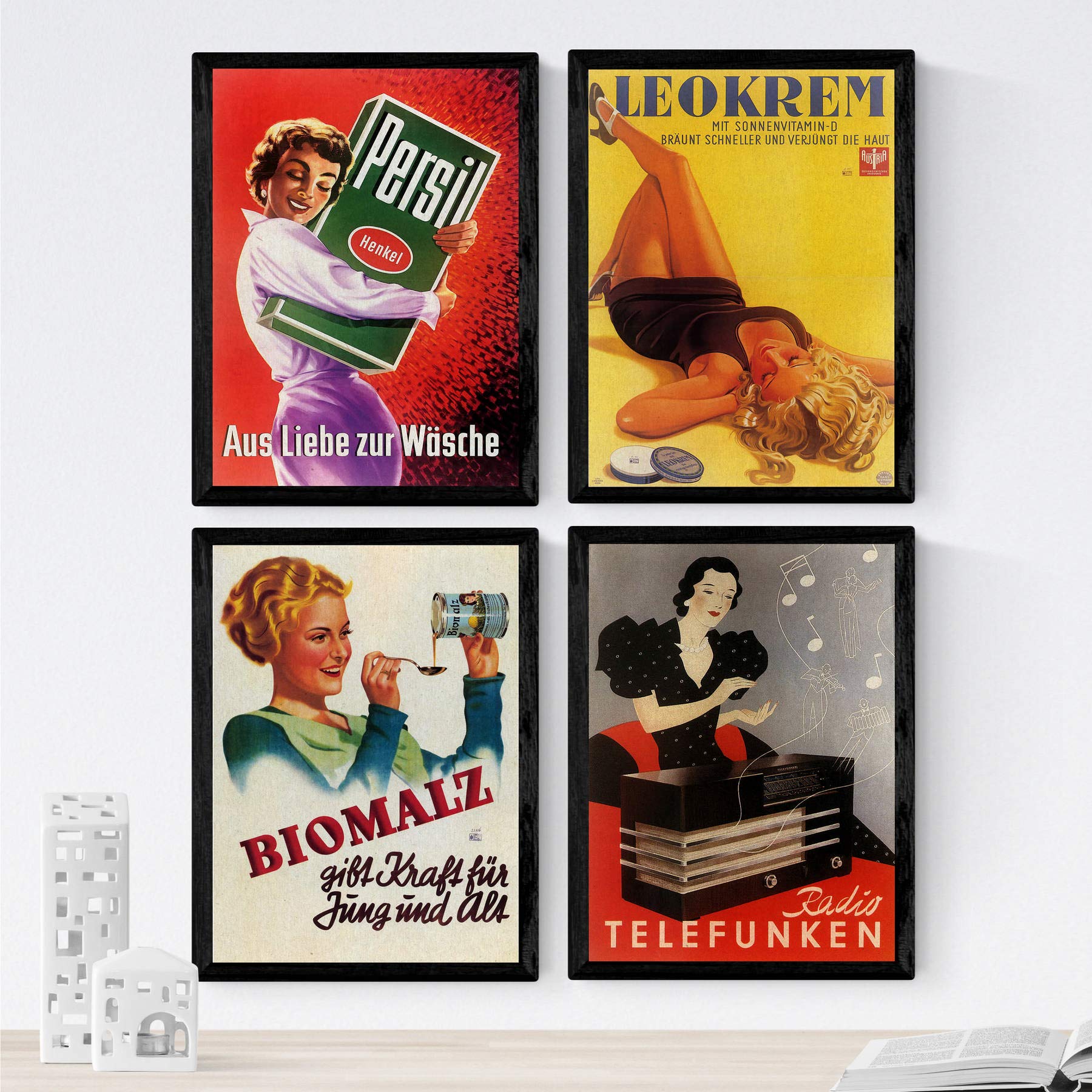 Nacnic Vintage Posters Four Advertising Posters With Women A4 Size