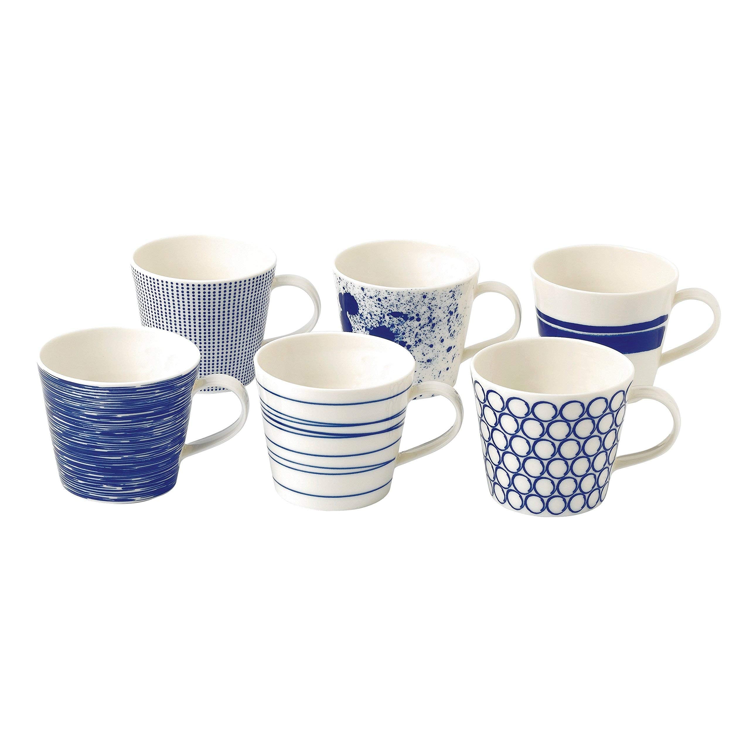 Royal Doulton Pacific Mixed Patterns Mugs Set of 6-New Condition