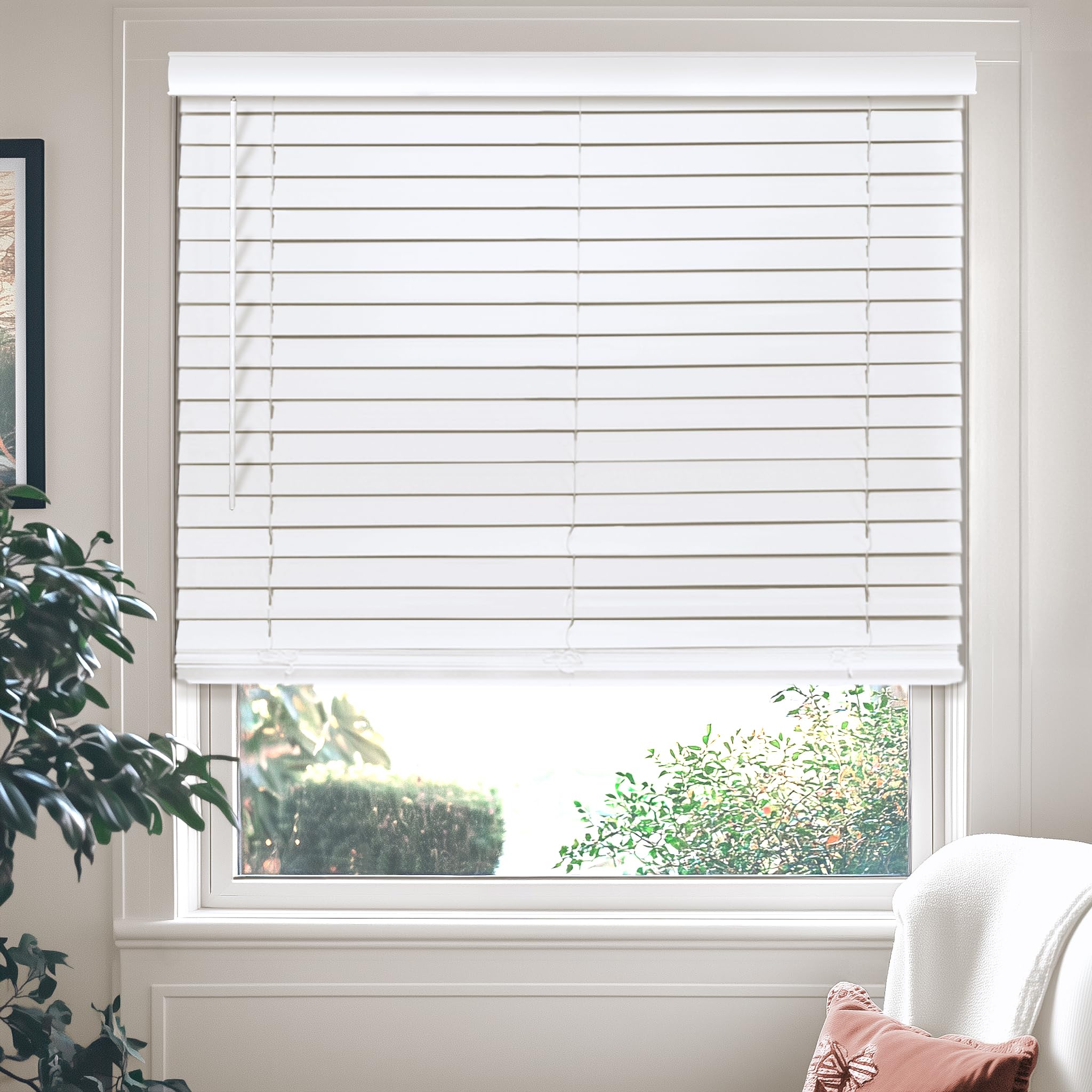 CHICOLOGY Faux Wood Blinds , Window Blinds , Wood Blinds , Window Shades , Window Treatments , Window Shades For Home , Basic Wh