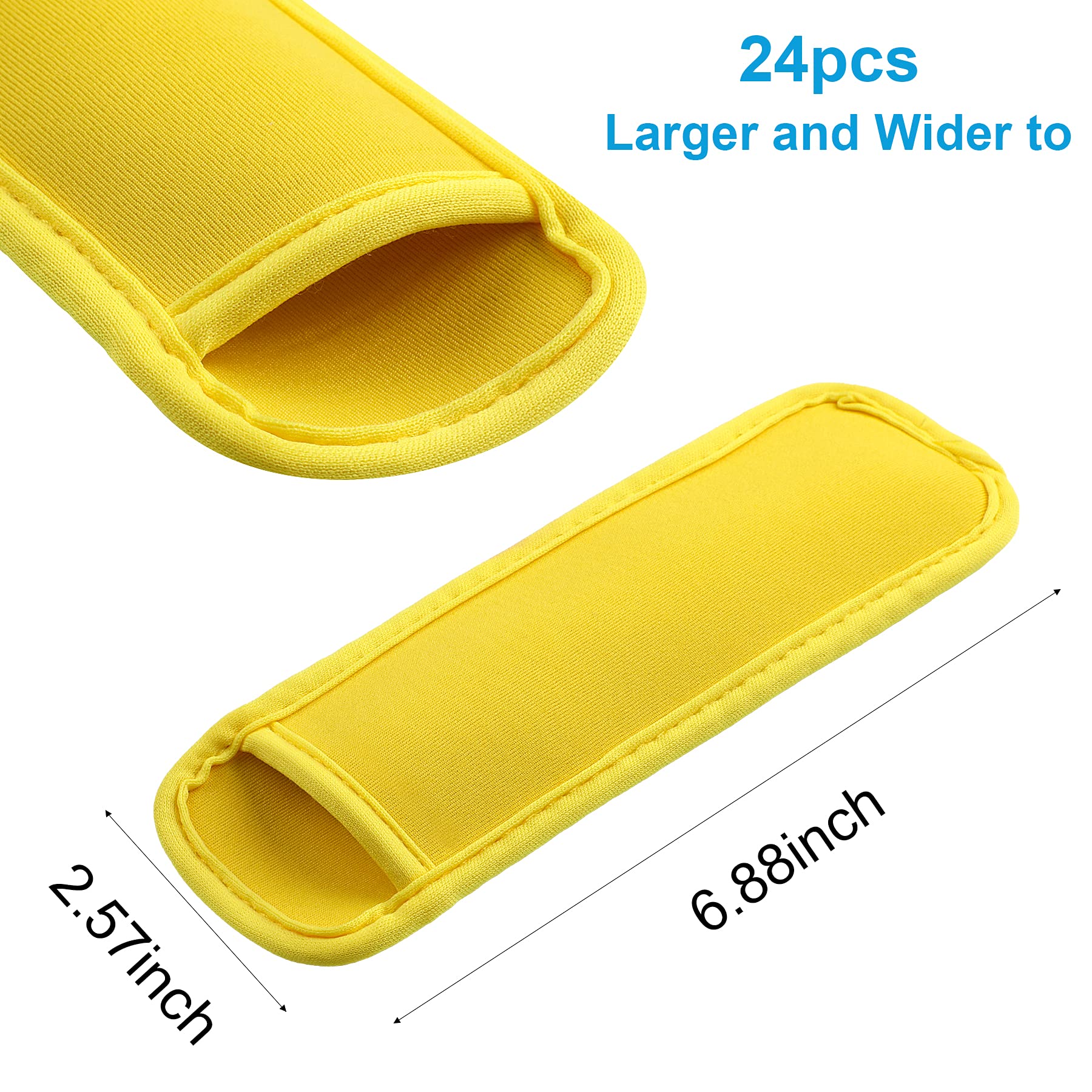 Janyun 24 Pack Reusable Popsicle Bags Ice Pop Sleeves Antifreezing Holder Sleeves (Yellow)