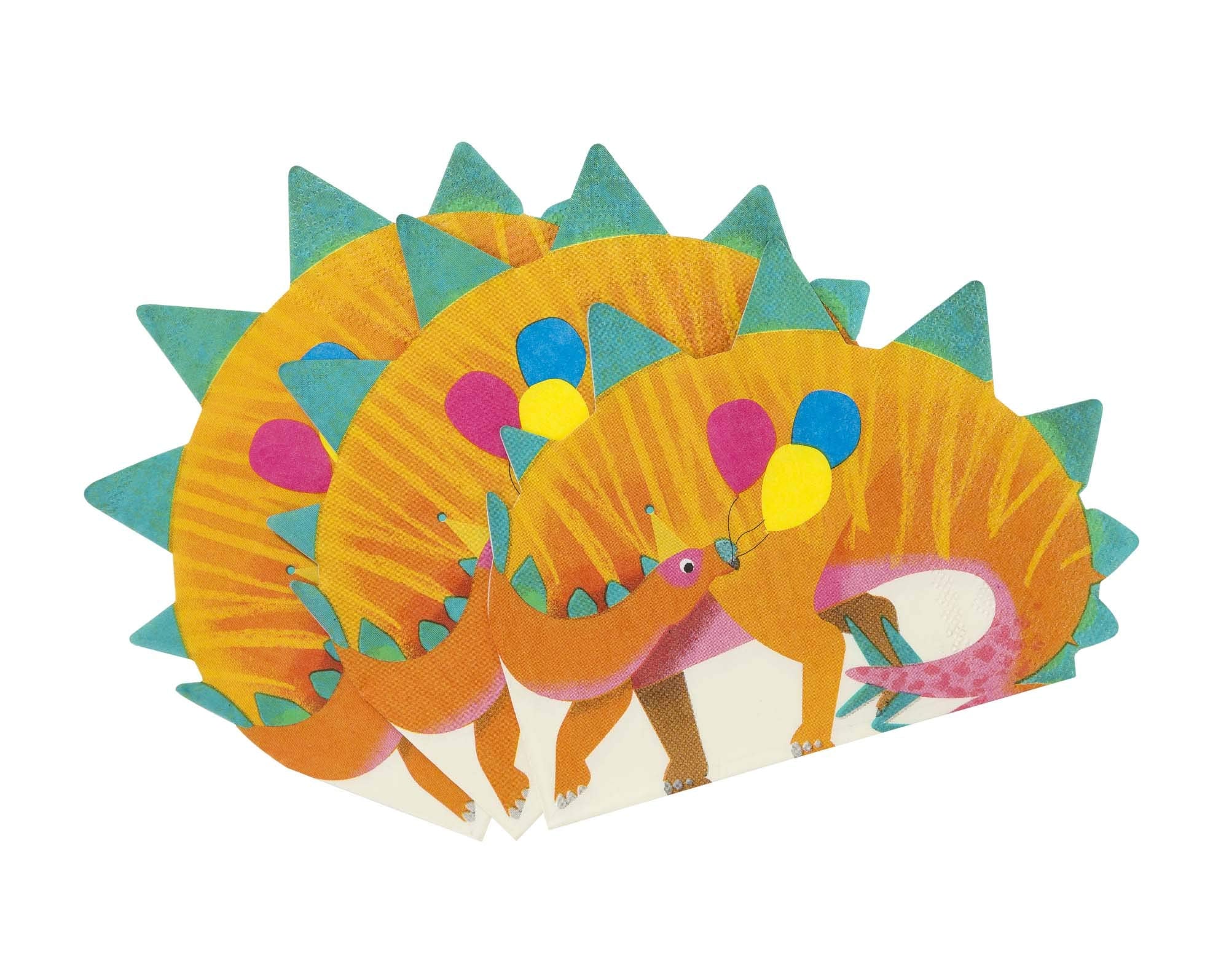Talking Tables Dinosaur Napkins Birthday Party Table Decorations, Pack Of 16, 13'' X 10'',, Orange