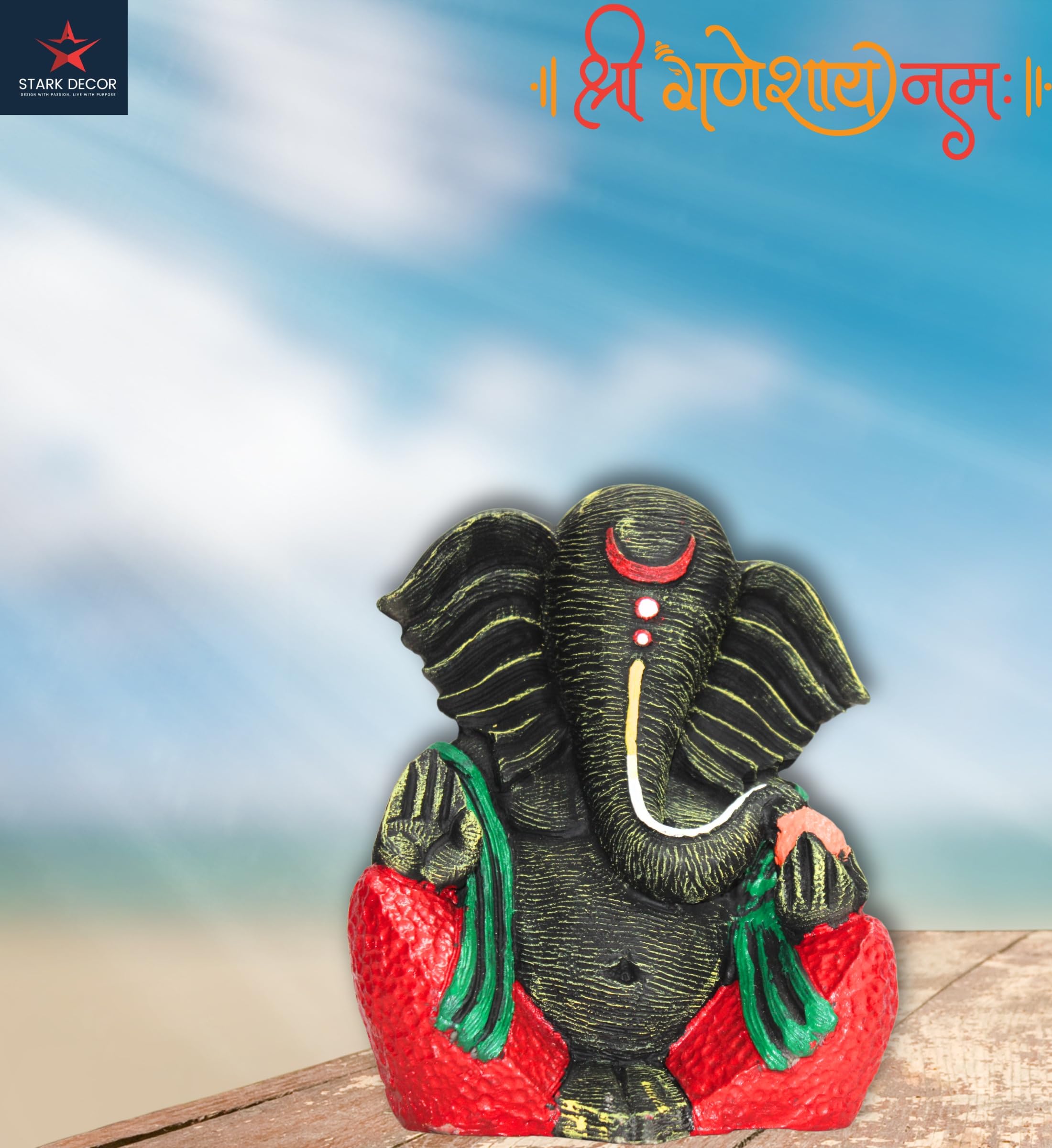 Stark Dcor Noble Ganesh Embrace Baseganpati Idol For Home Decor Puja Lord Ganesh Statue Gift For Office Desk Puja Room Figurine