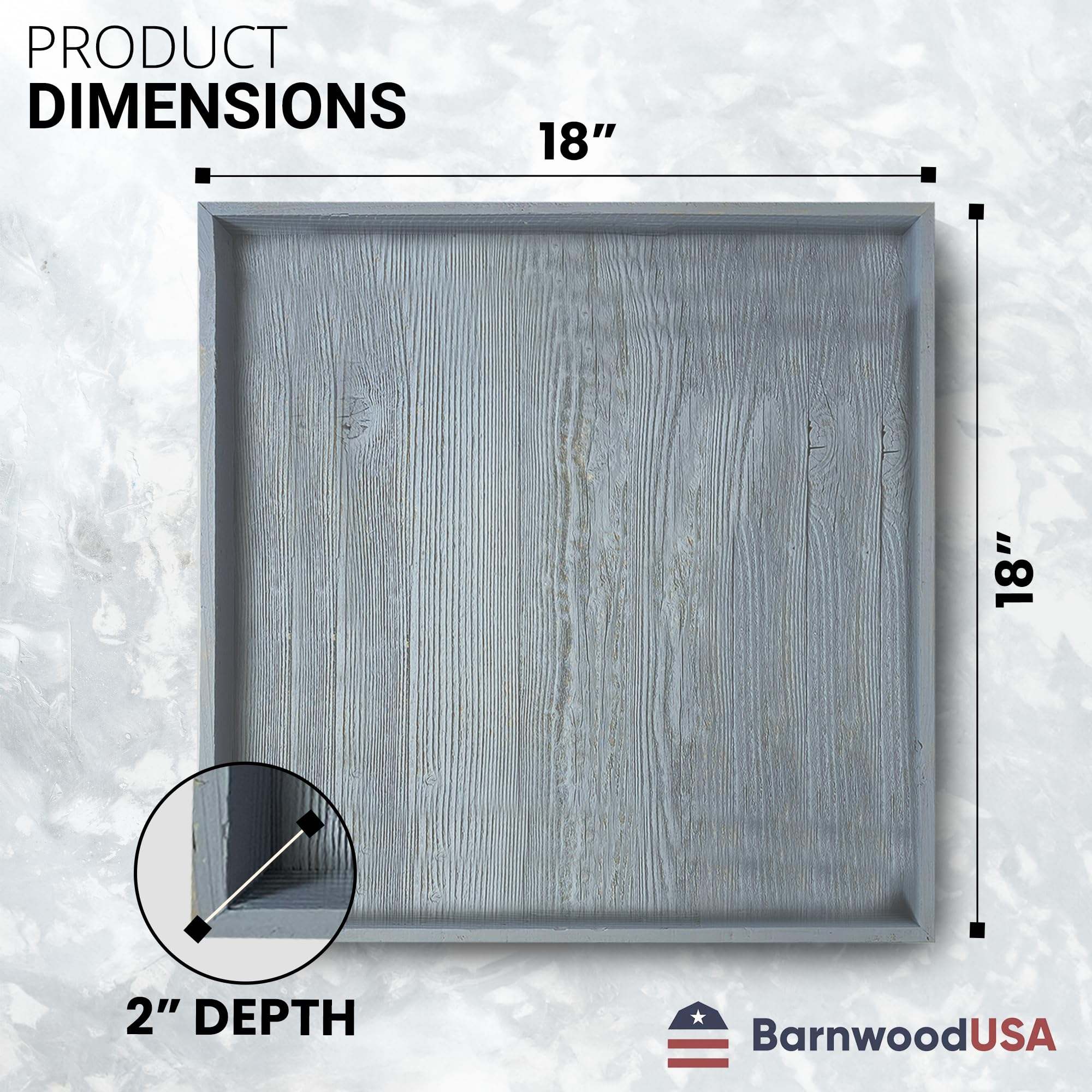 Barnwoodusa Extra Large Ottoman Tray With Anti Scratch Felt Pad - Rustic Reclaimed Wood Square Ottoman Trays - Perfect For Ottom