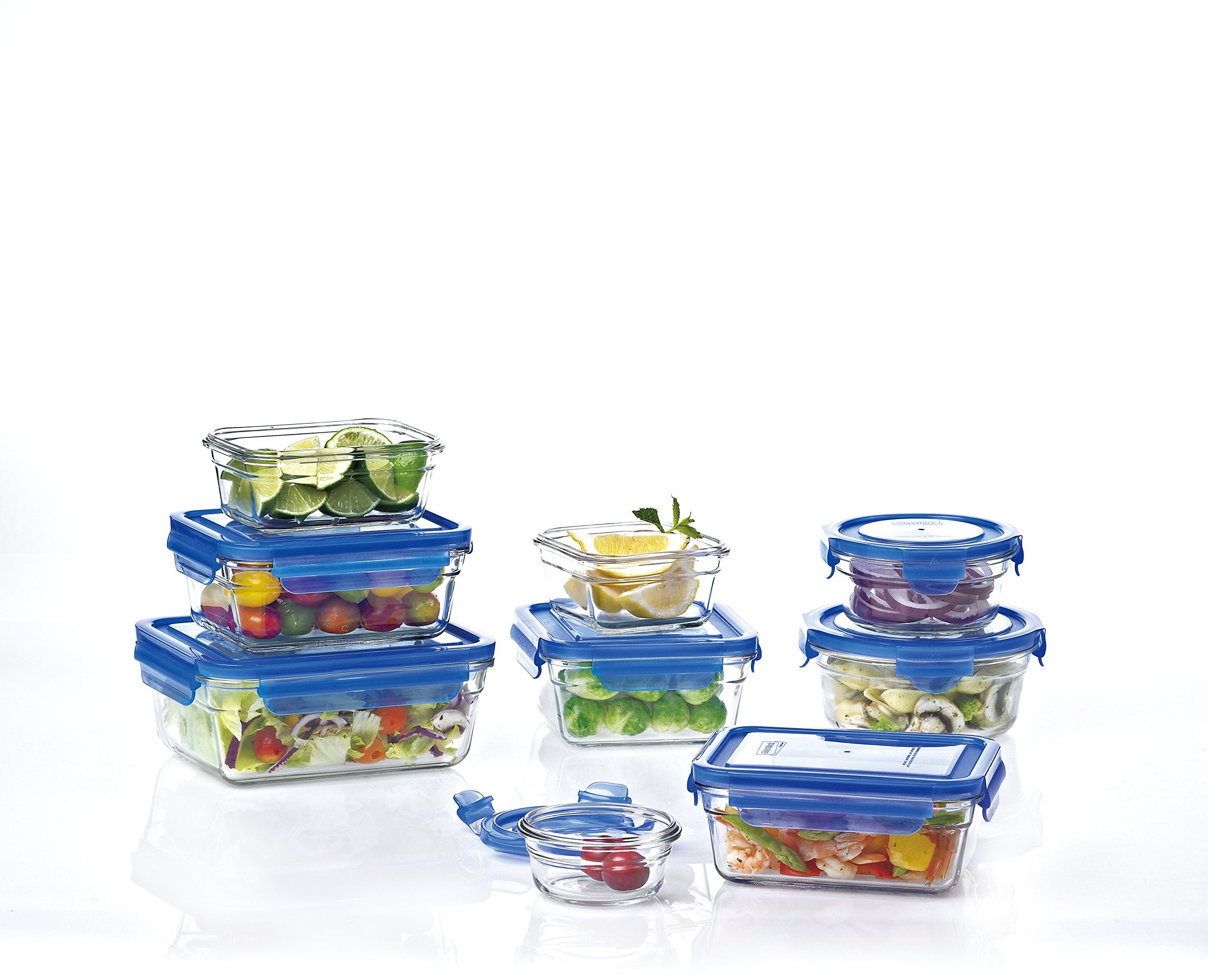 GlassLock 18 Piece Oven Safe Assortment Set  Blue