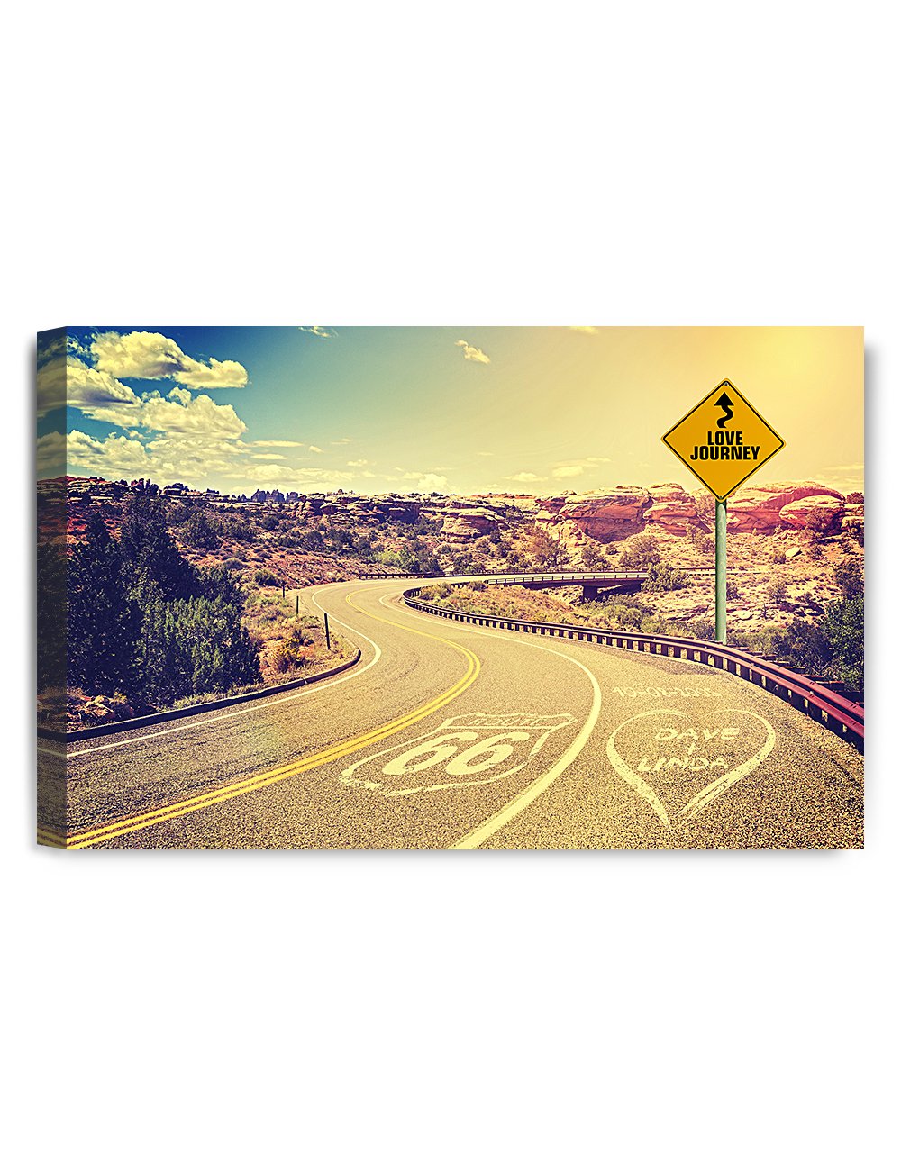 Ipic - Love Journey Personalized Canvas Print Artwork For Romantic Anniversary And Wedding Gifts; 30X20