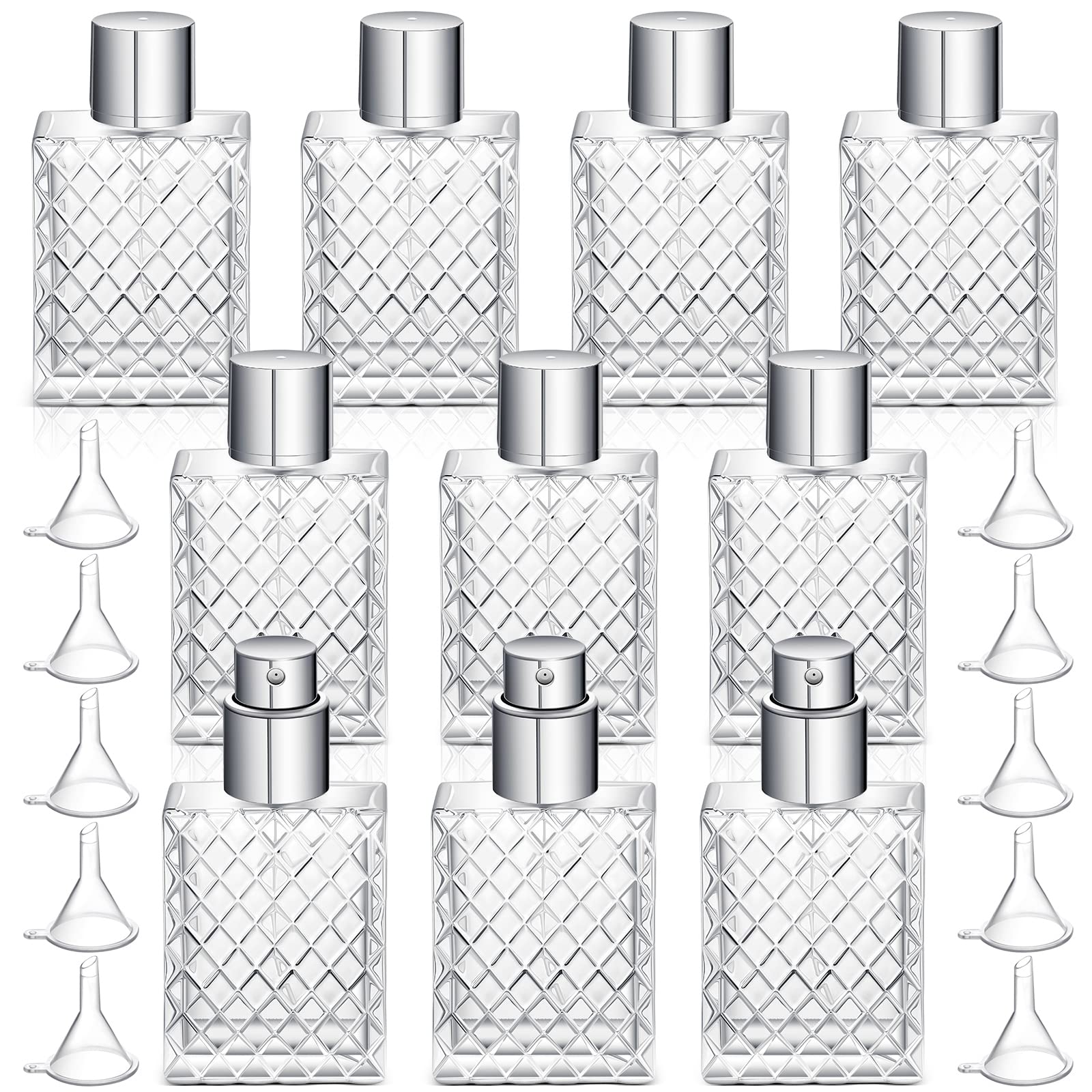 Zhehao 10 Pcs 100Ml 3.4 Oz Glass Perfume Bottles Refillable Fine Mist Atomizer Spray Bottle With 10 Funnel Filler Empty Portable