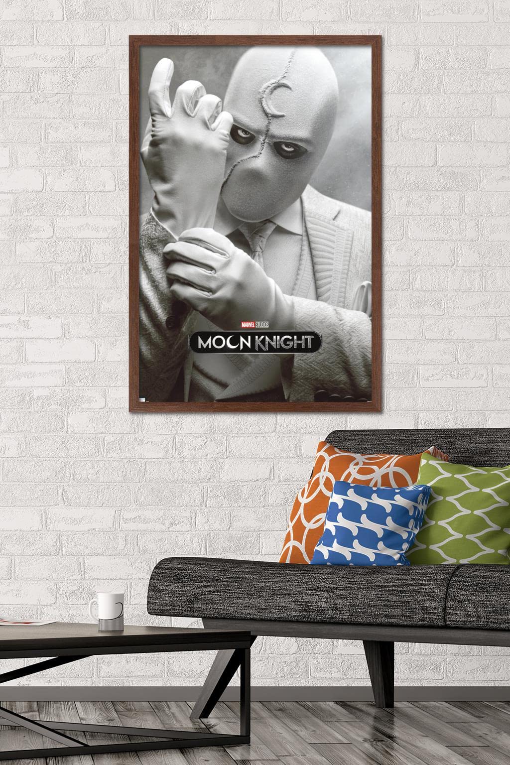 Trends International Marvel Moon Knight - Mr. Knight One Sheet Wall Poster, 22.375'' X 34'', Mahogany Framed Version