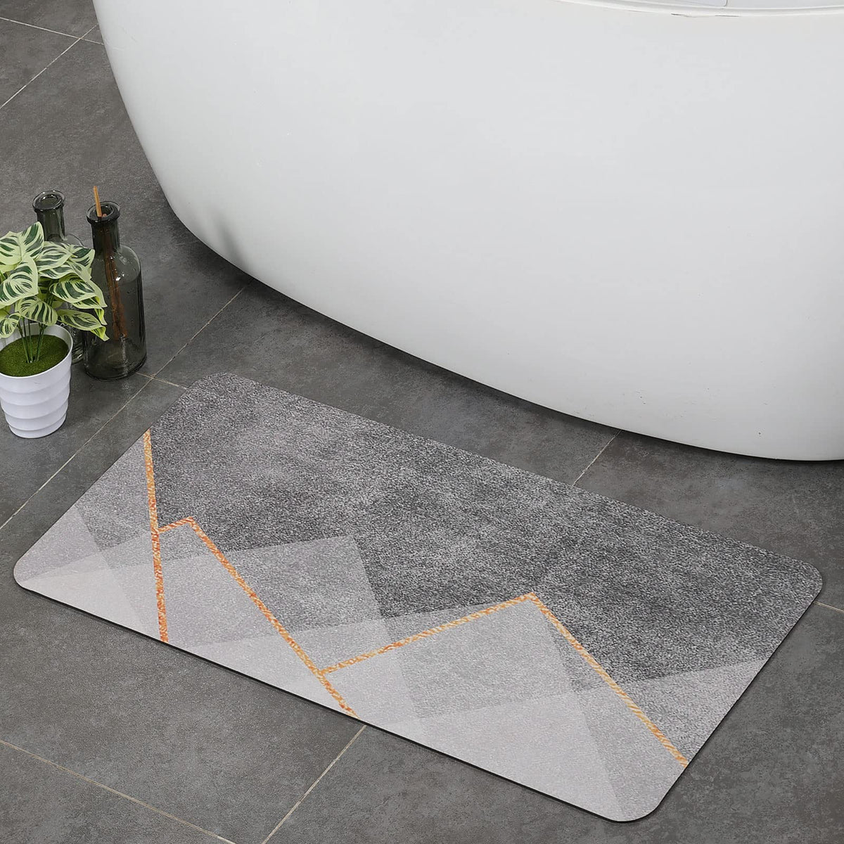 Stiio Large Bath Mat 17X35 Inch, Super Absorbent Bath Mats Quick Drying Bathroom Rug Non-Slip, Thin Bathroom Rug That Fit Under