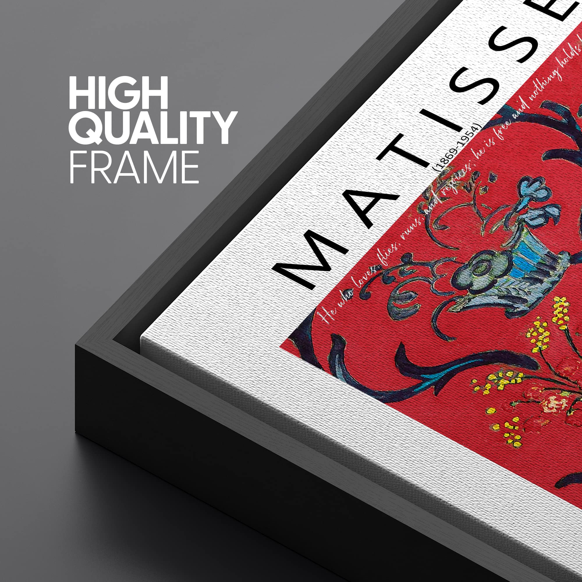 Signleader Framed Canvas Print Wall Art Henri Matisse The Red Flower Room Nature Wilderness Illustrations Fine Art Rustic Scenic