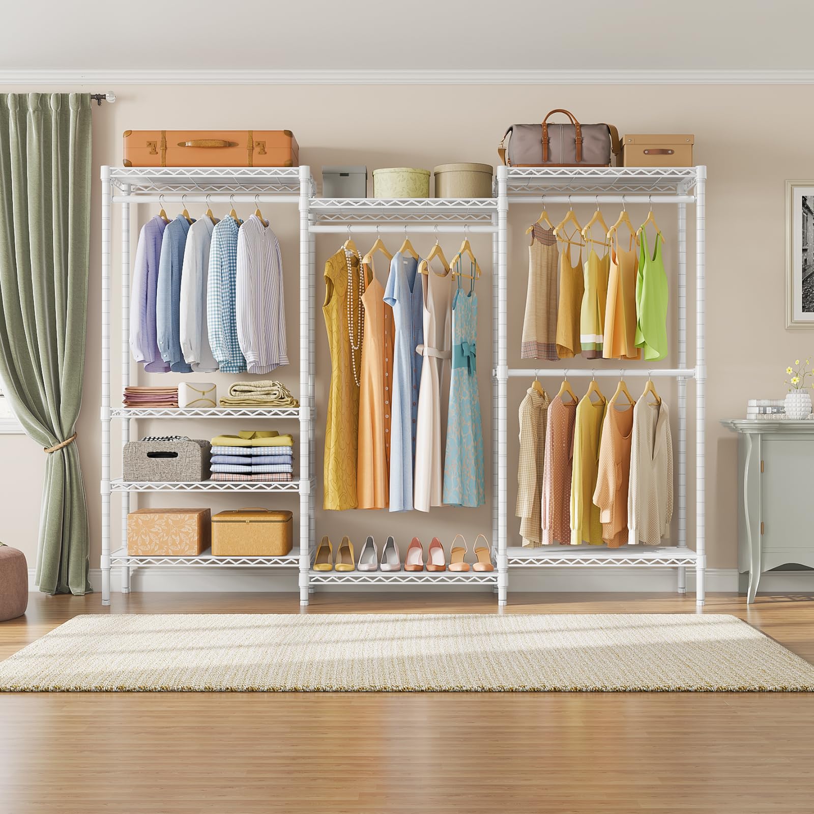 Vipek V5 Plus Portable Closet Wardrobe Heavy Duty Clothes Rack, Large Free Standing Closet Rack For Hanging Clothes, 85.4'' L X