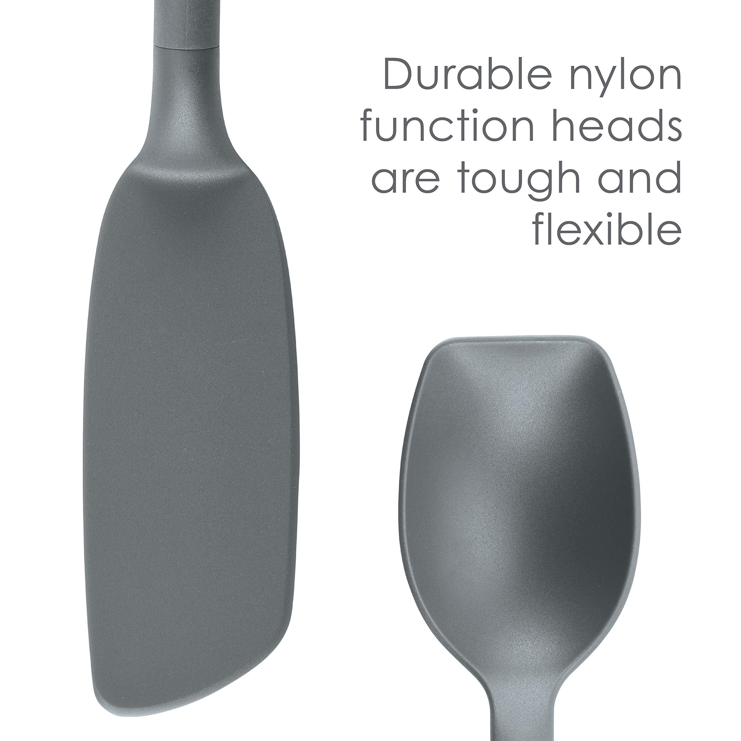 Rachael Ray Tools And Gadgets Lazy Crush & Chop, Flexi Turner, And Scraping Spoon Set / Cooking Utensils - 3 Piece, Gray