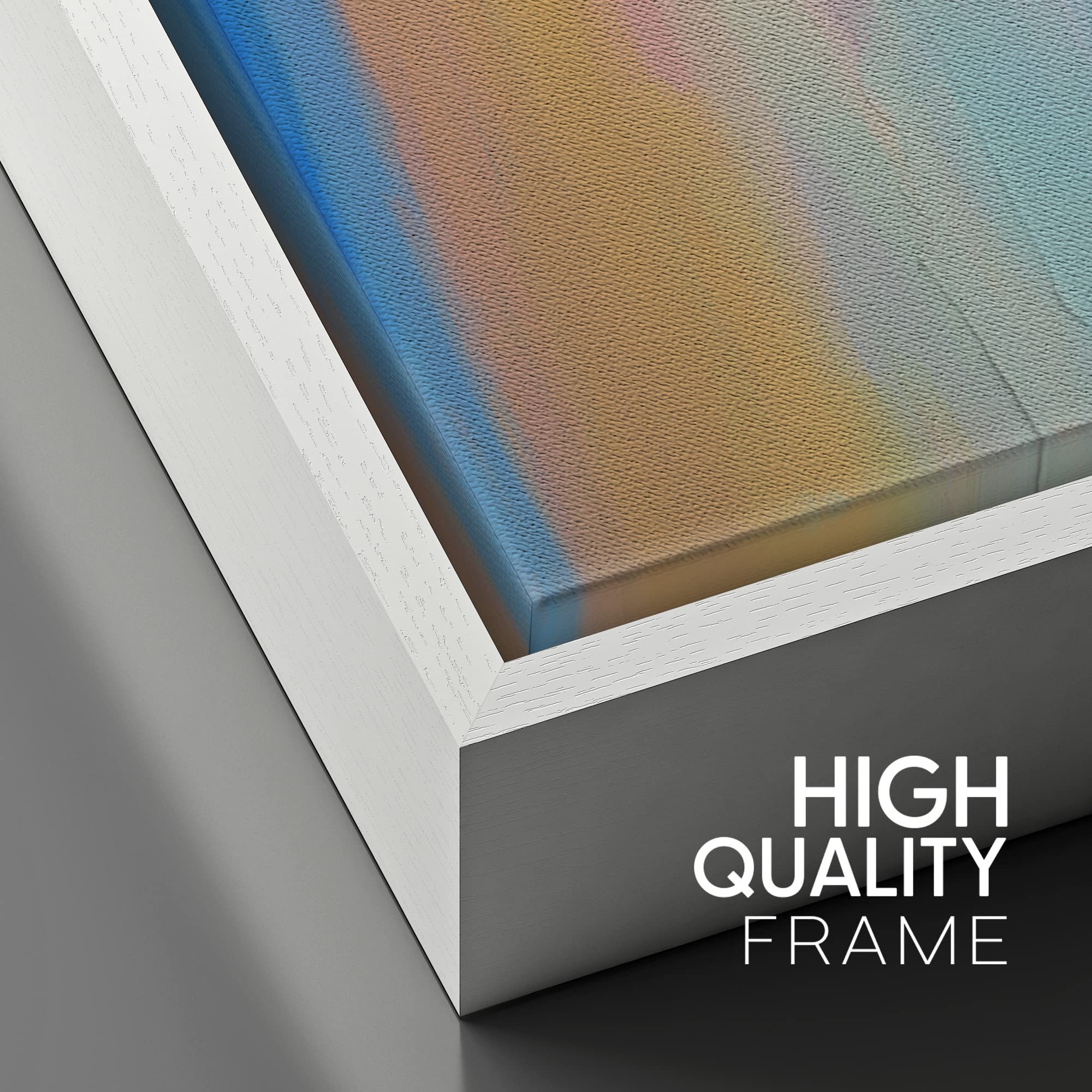 Signford Framed Canvas Print Wall Art Vibrant Pastel Rainbow Paint Strokes Graffiti & Street Art Abstract Illustrations Modern A