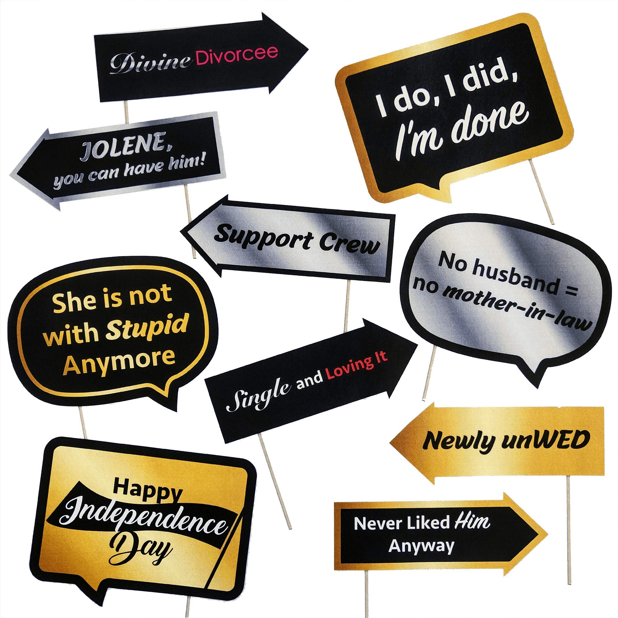 Divine Divorce Photo Booth Props for Women  Fun Divorce Themed Party Decorations  Funny Photography Supplies  Selfie Props wi