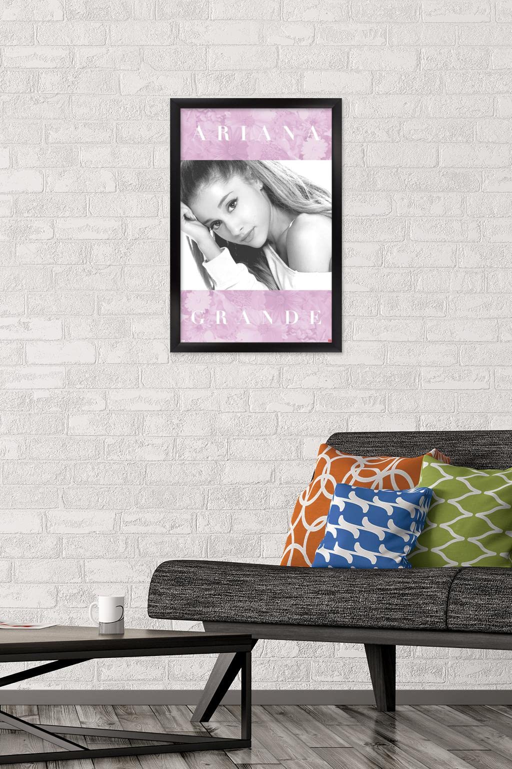 Trends International Ariana Grande - Floral Wall Poster, 14.725'' X 22.375'', Black Framed Version