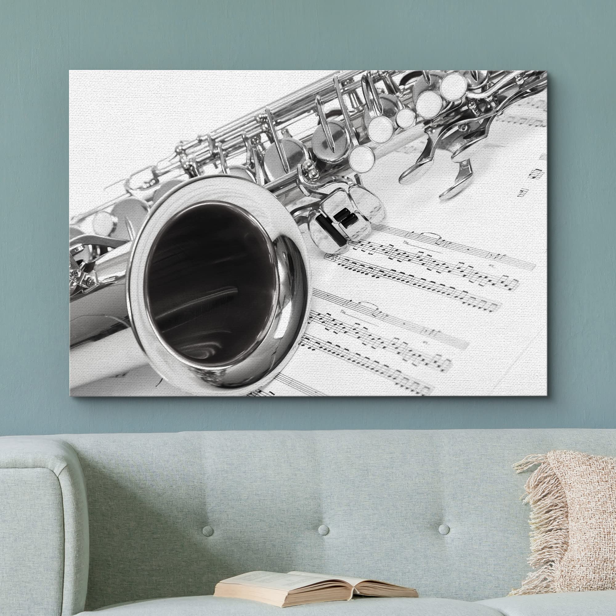 Wall26 Canvas Print Wall Art Black White Drum Set Cymbals Percussion Music Instruments Photography Realism Decorative Concert Mu