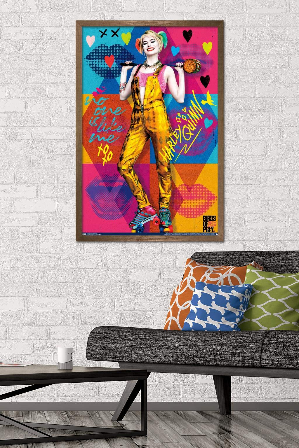 Trends International Dc Comics Movie - Birds Of Prey - Harley Quinn - Hammer Wall Poster, 22.375'' X 34'', Bronze Framed Version